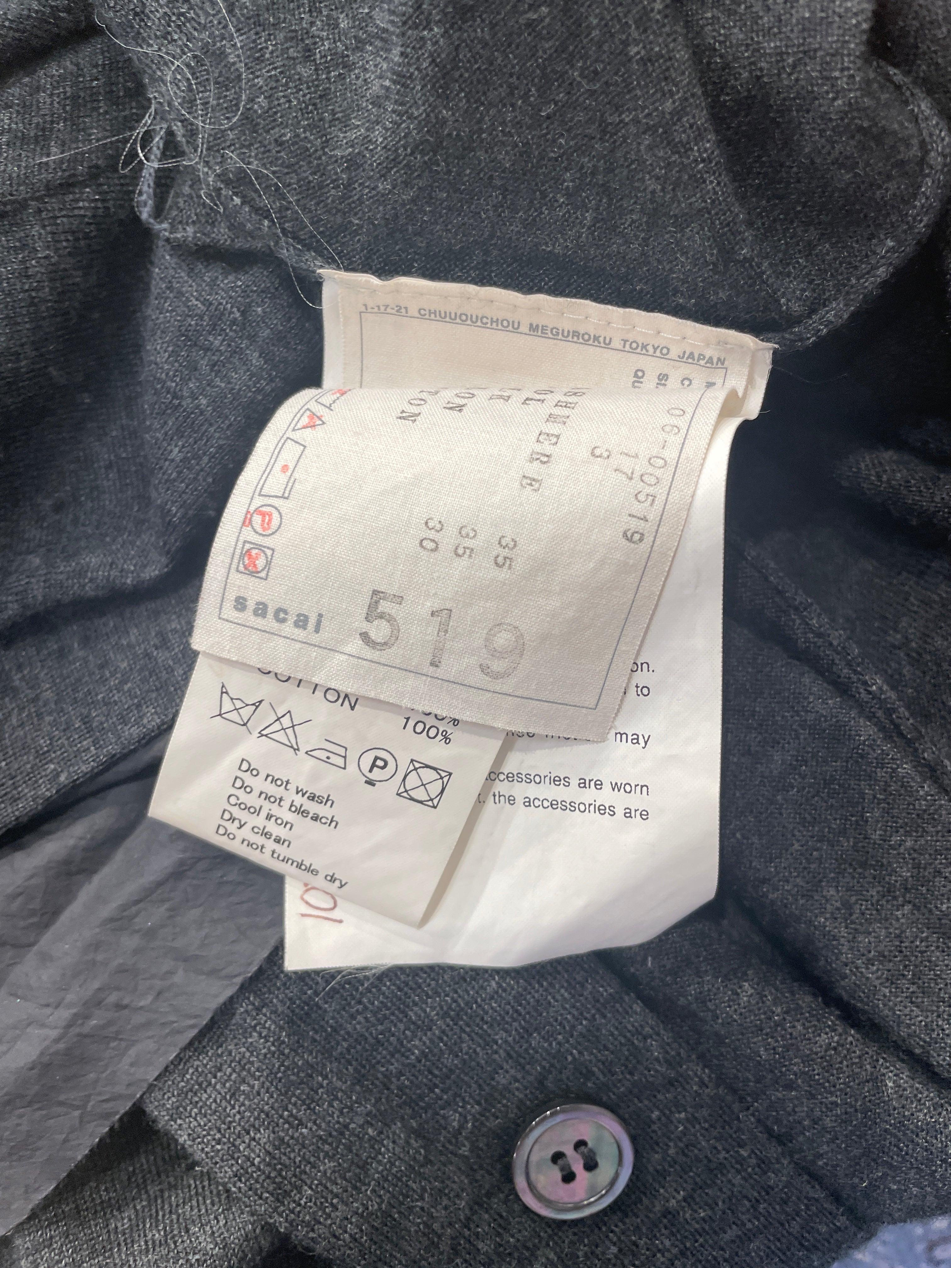 Sacai/Cardigan/3/Cashmere/NVY/ view 3