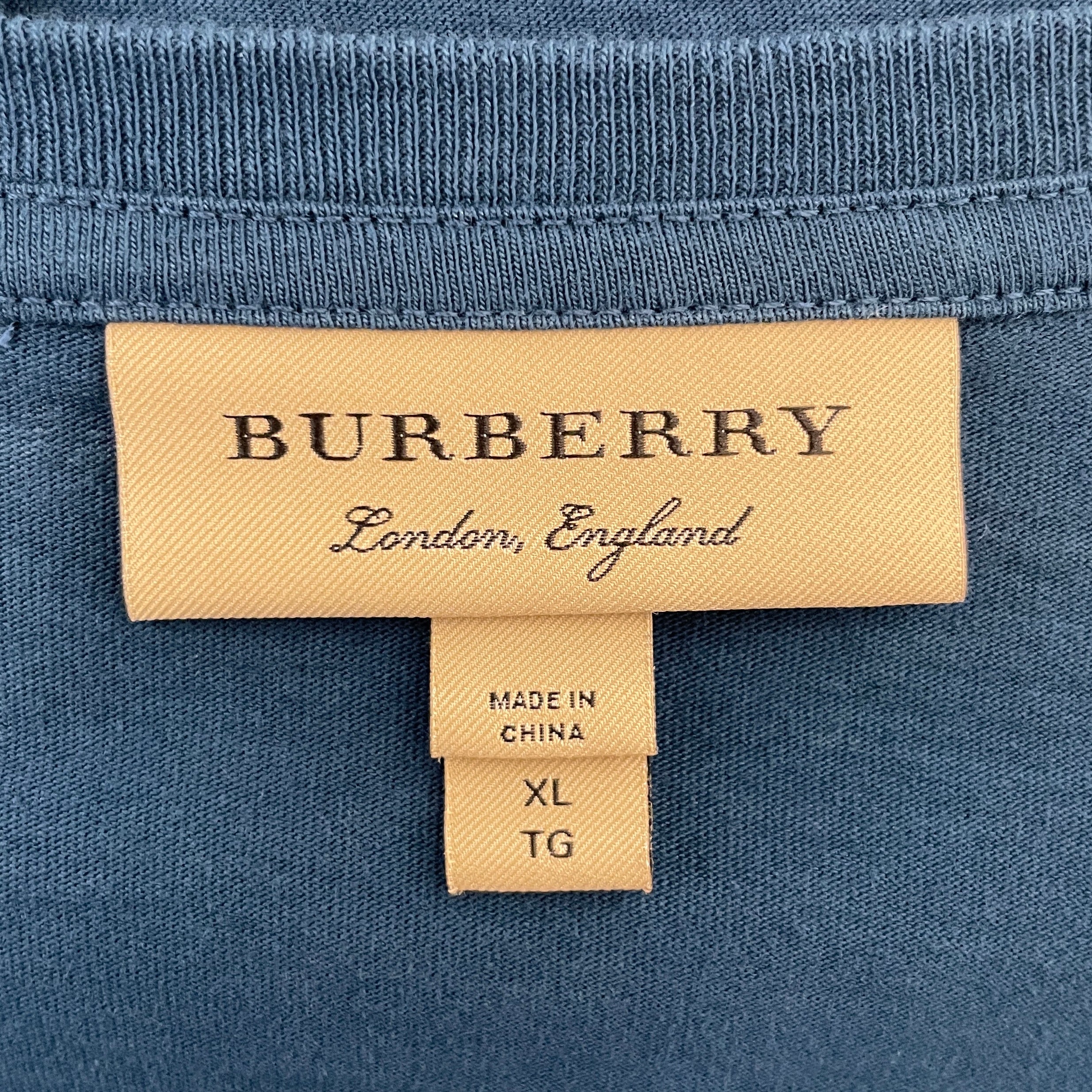 BURBERRY LONDON/LS T-Shirt/XL/Cotton/BLU/Plaid/ view 3