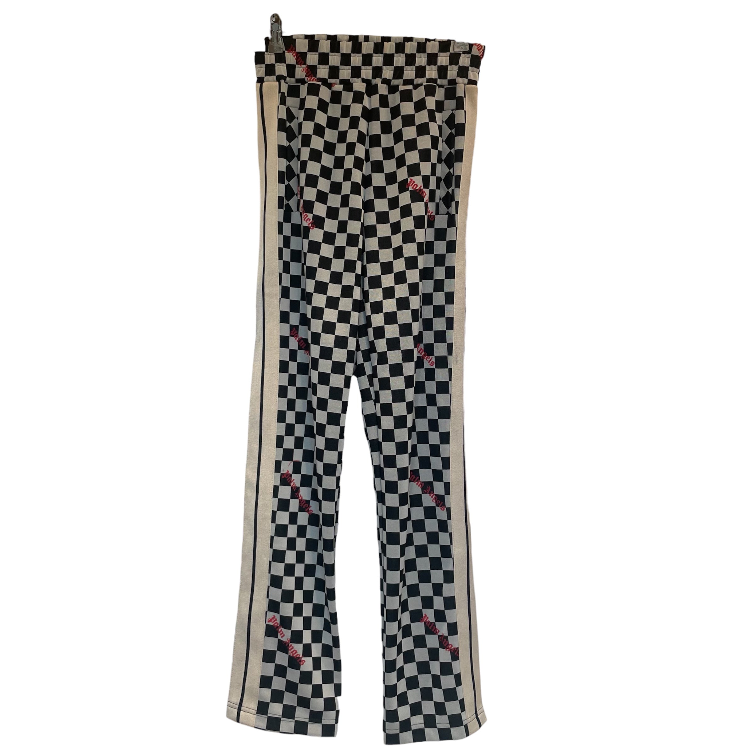 Palm Angels/Pants/XS/Polyester/WHT/Plaid/checkered/red logo view 1