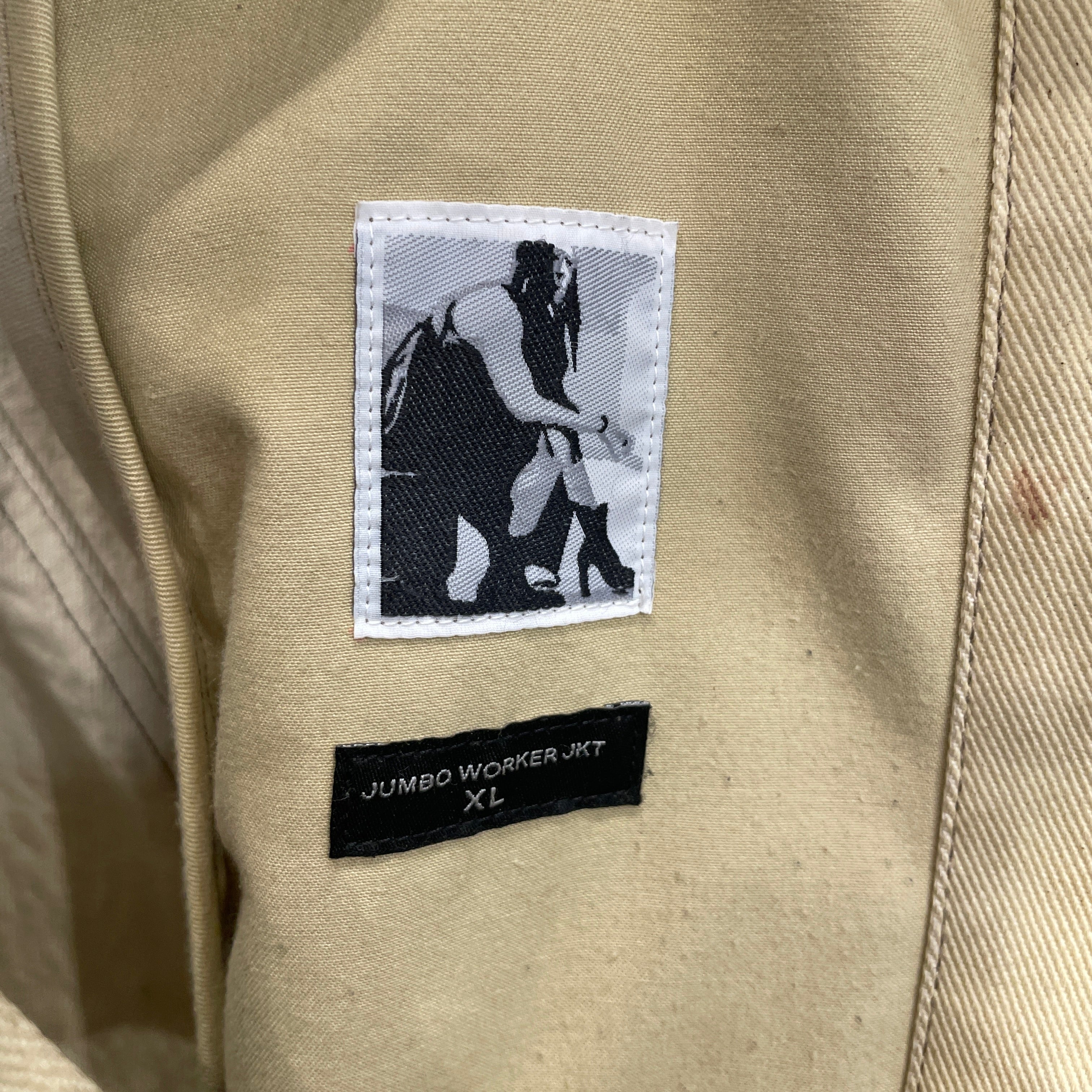 RICK OWENS DRKSHDW/Denim Jkt/XL/Cotton/BEG/JUMBO WORK JACKET view 3
