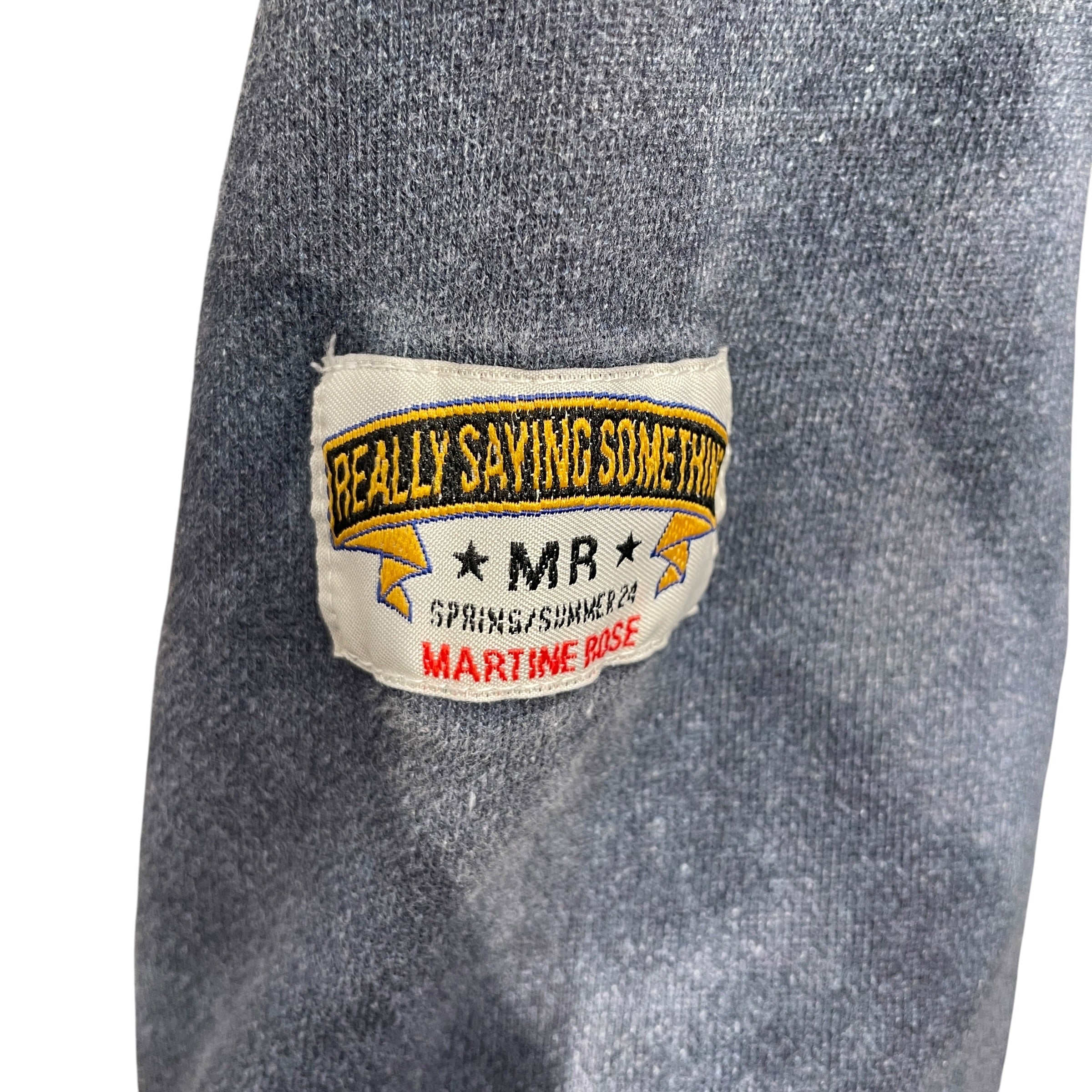 MARTINE ROSE/Zip Up Hoodie/S/Stripe/Cotton/NVY/QUARTER ZIP view 5