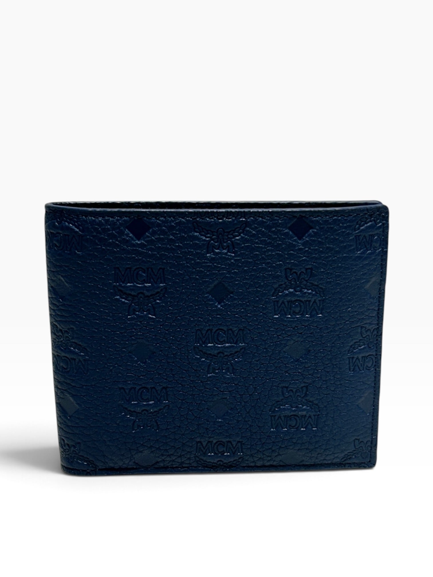 MCM/Bifold Wallet/Monogram/Leather/NVY/M's/MINI LOGO ALL OVER view 1