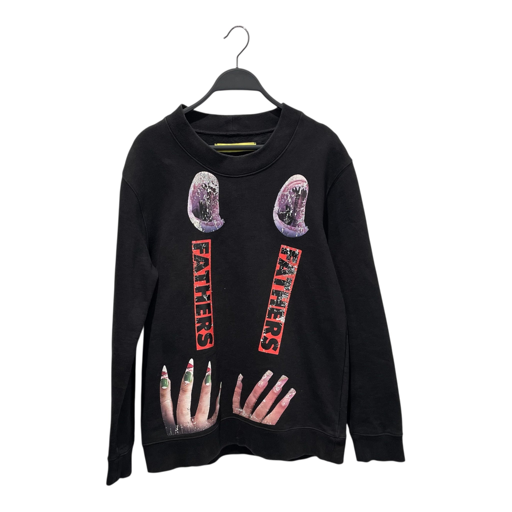 RAF SIMONS/Sweatshirt/M/Graphic/Cotton/BLK/sterling ruby fathers nails view 1