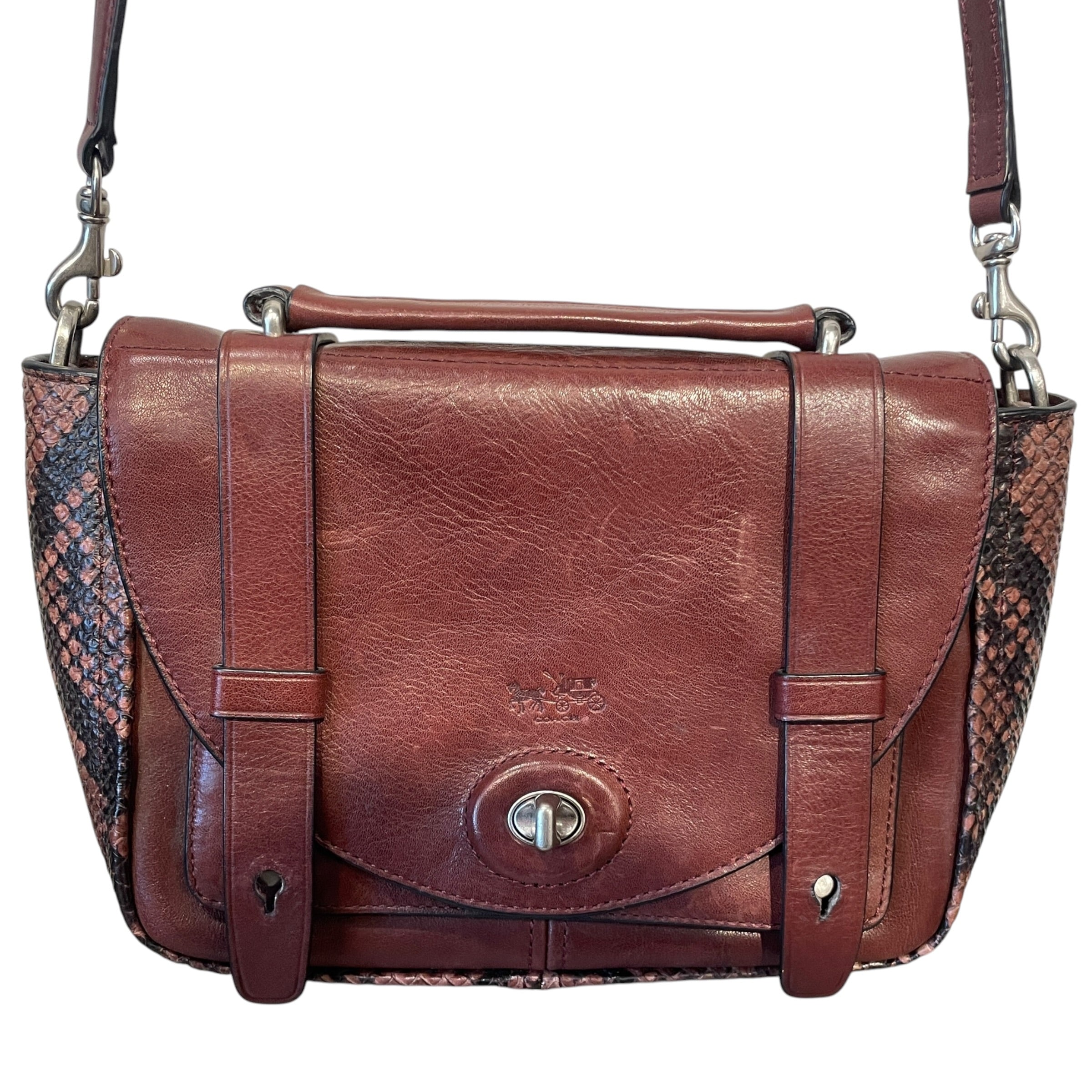 COACH/Bag/Leather/RED/bleecker brooklyn snakskin view 3