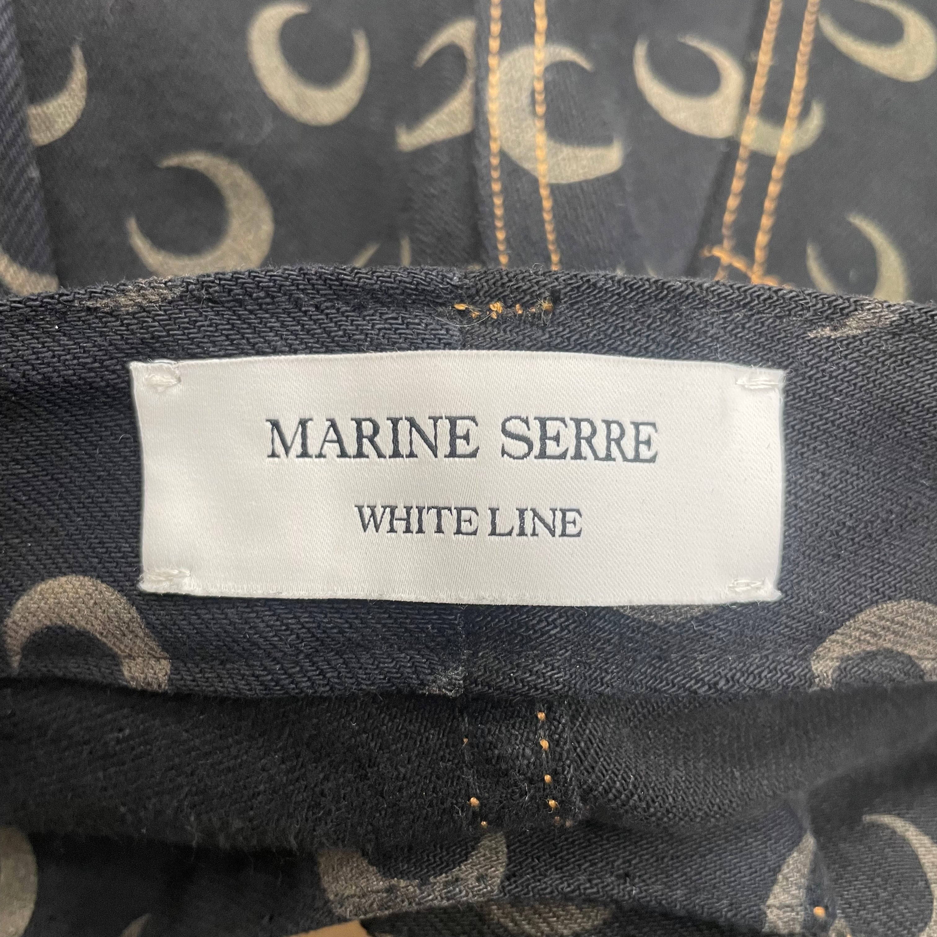 MARINE SERRE/Straight Pants/M/All Over Print/Denim/BLK/C ALL OVER view 3
