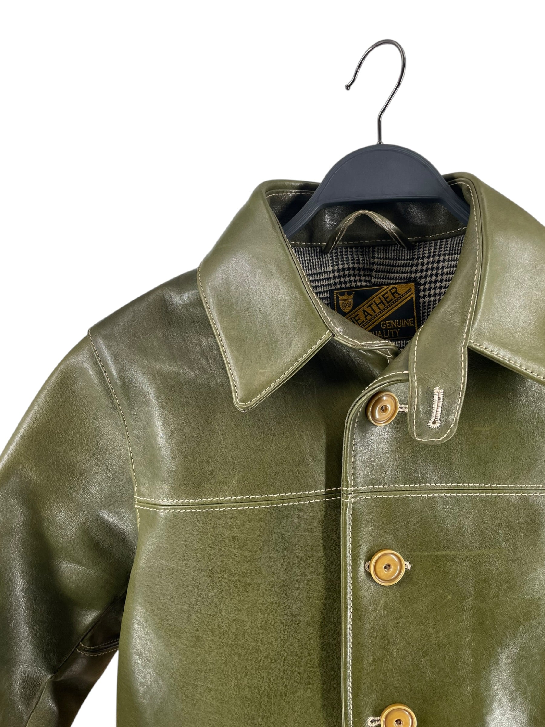 Y'2 LEATHER/Leather Jkt/36/Green/Horsehide/ view 3