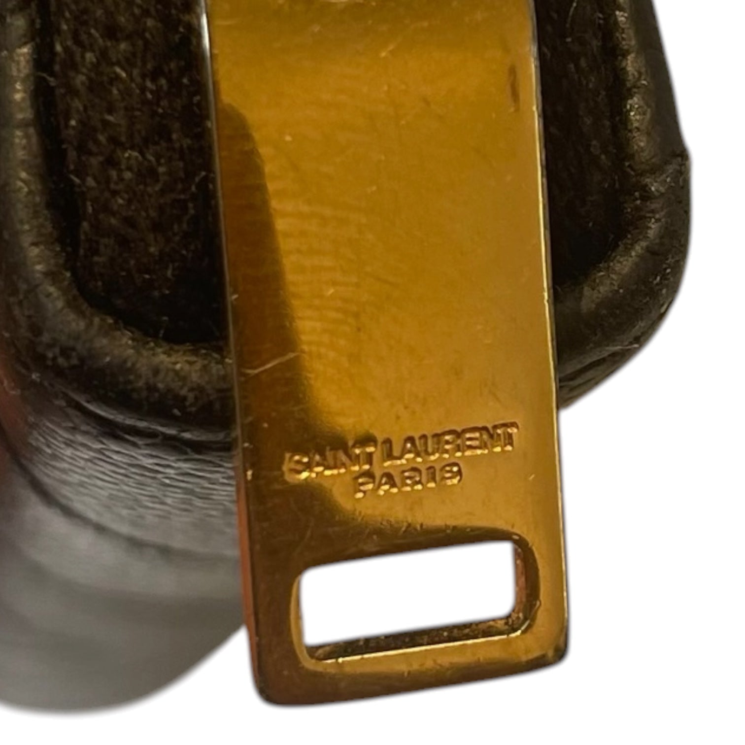 SAINT LAURENT/Long Wallet/Leather/BLK/chevron stitchig/gld hardware view 4
