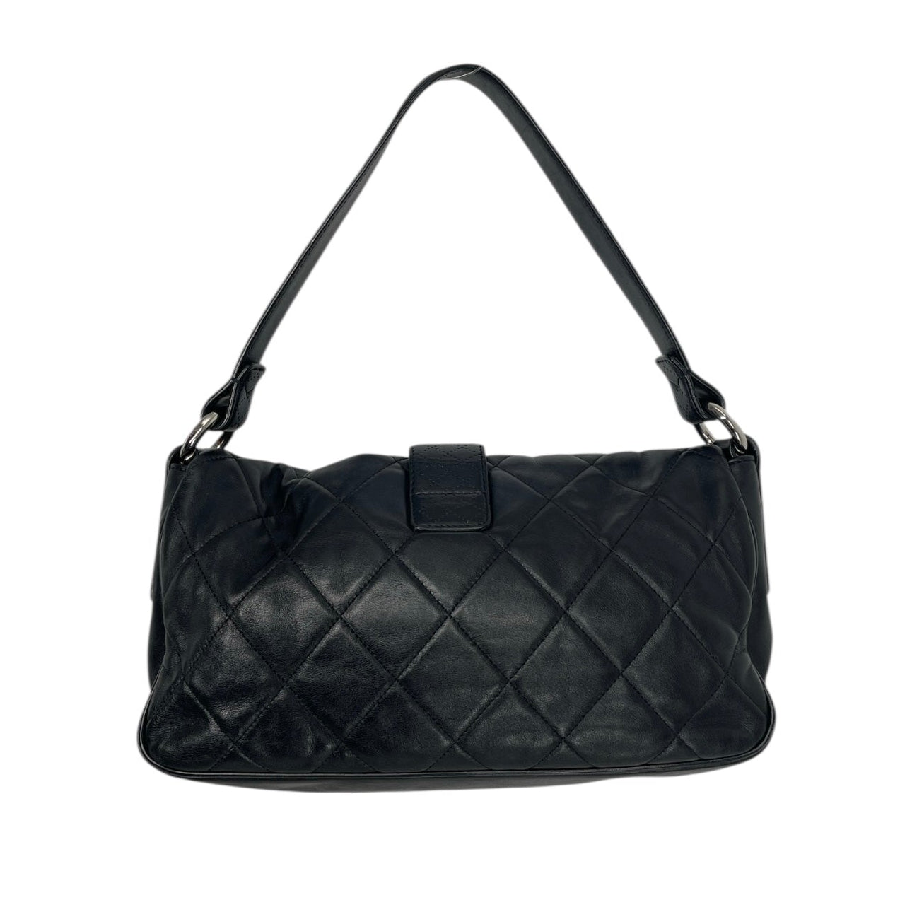 CHANEL/Hand Bag/Leather/BLK/door latch view 2