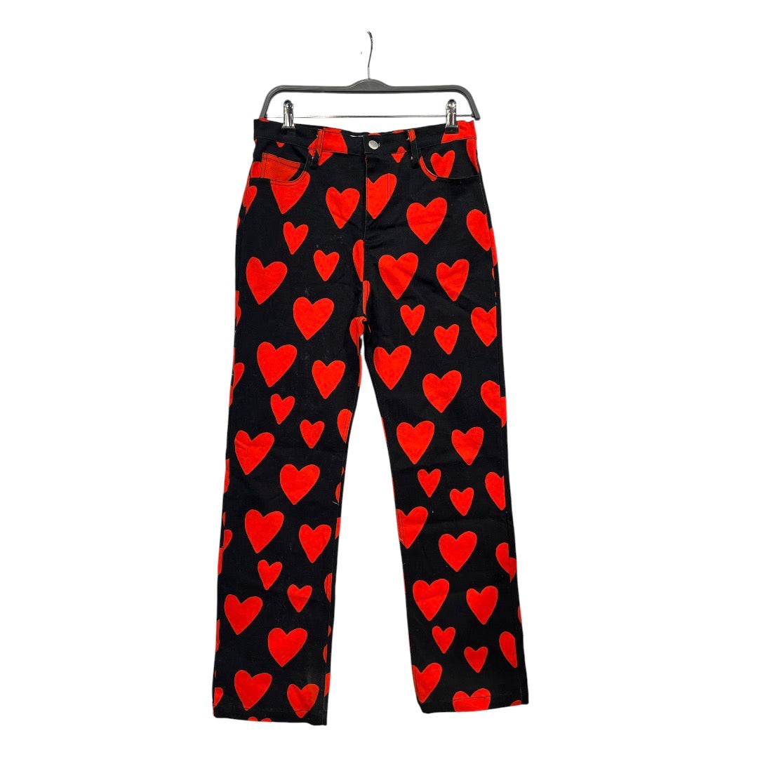 PATRICK CHURCH/Straight Pants/28/All Over Print/Cotton/BLK/HEART AOP ART PANTS view 1