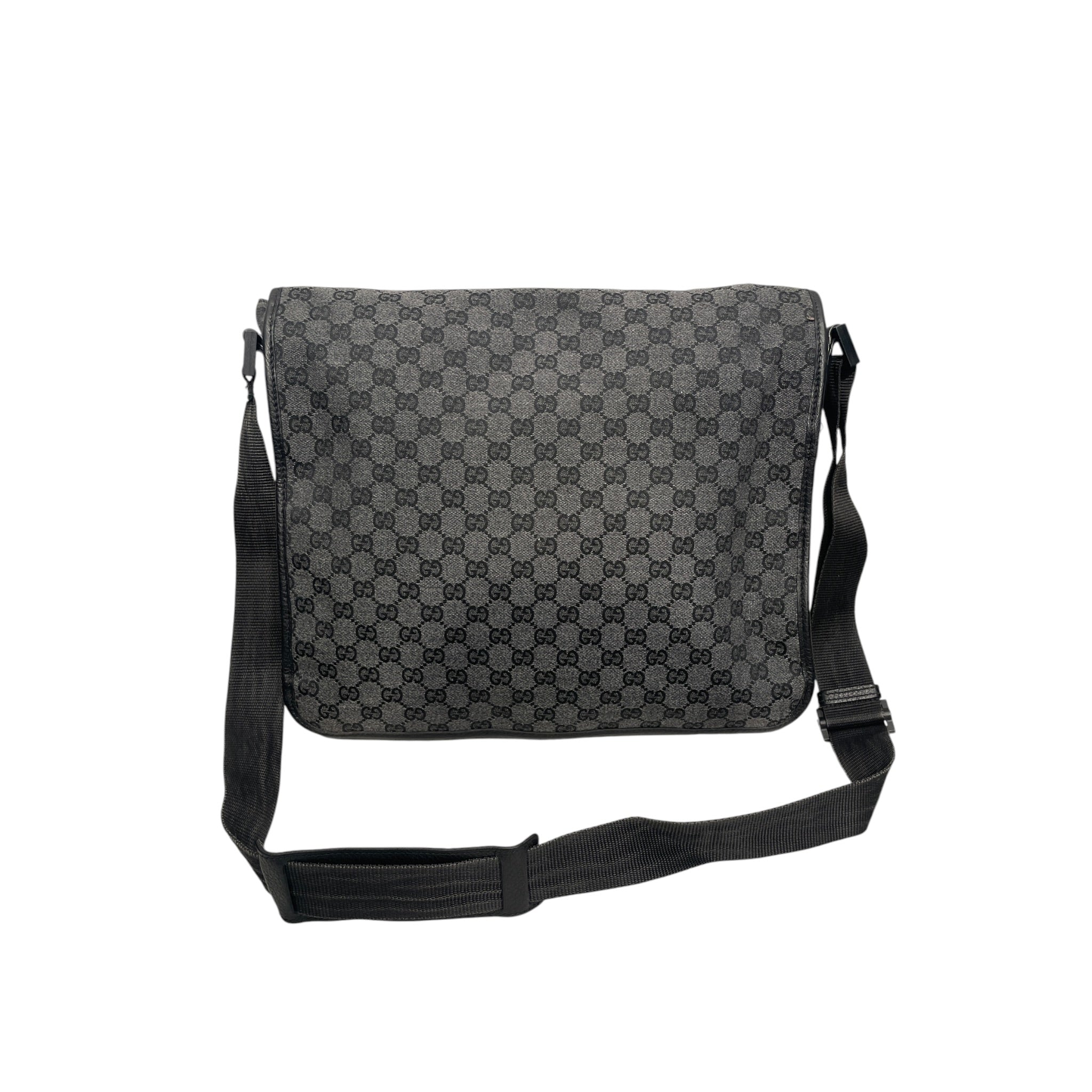 GUCCI/Cross Body Bag/Monogram/Cotton/GRY/RUBBER PATCH MESSENGER BAG view 1