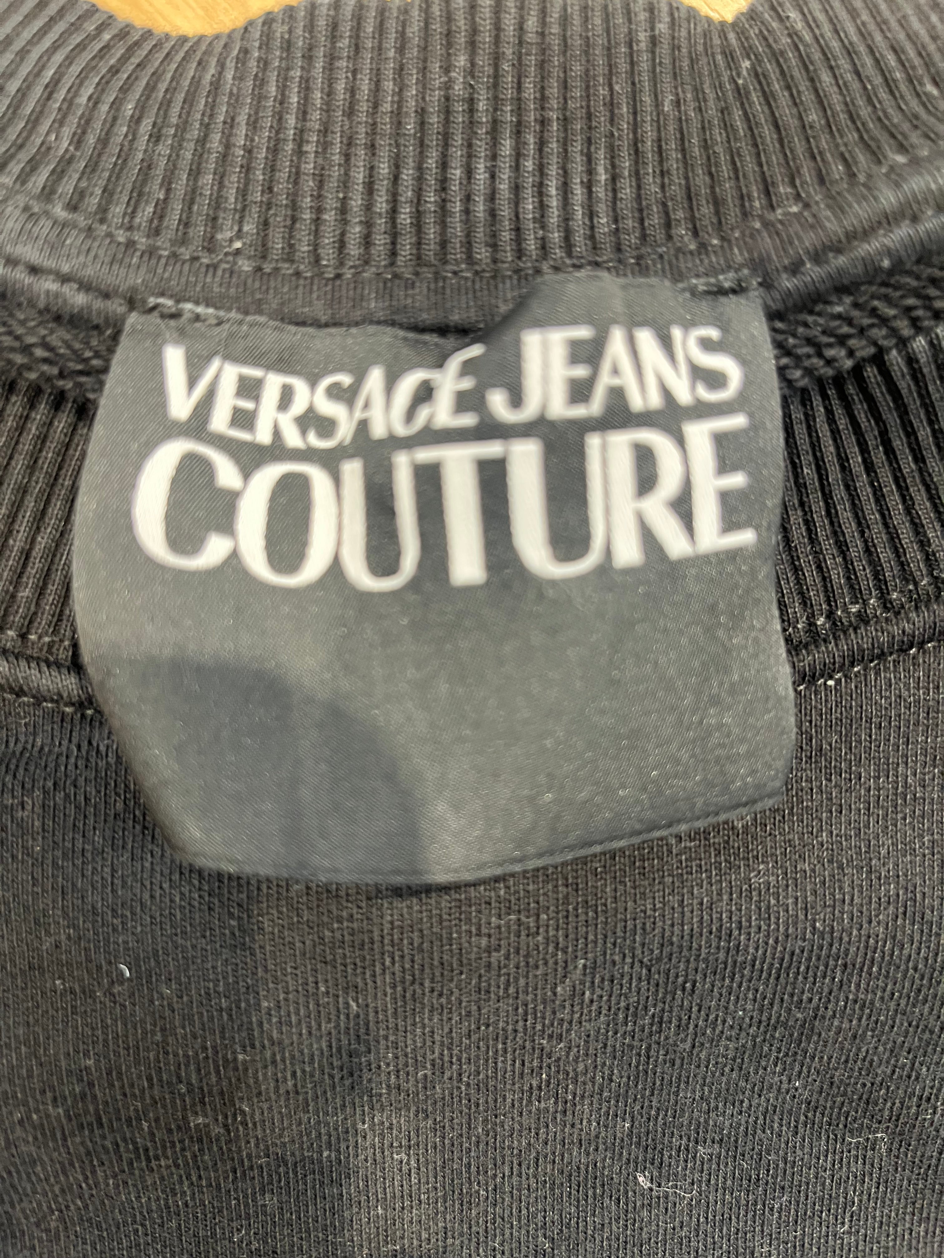 VERSACE JEANS COUTURE/Sweatshirt/L/Cotton/BLK/BROIDERED ROSE view 3