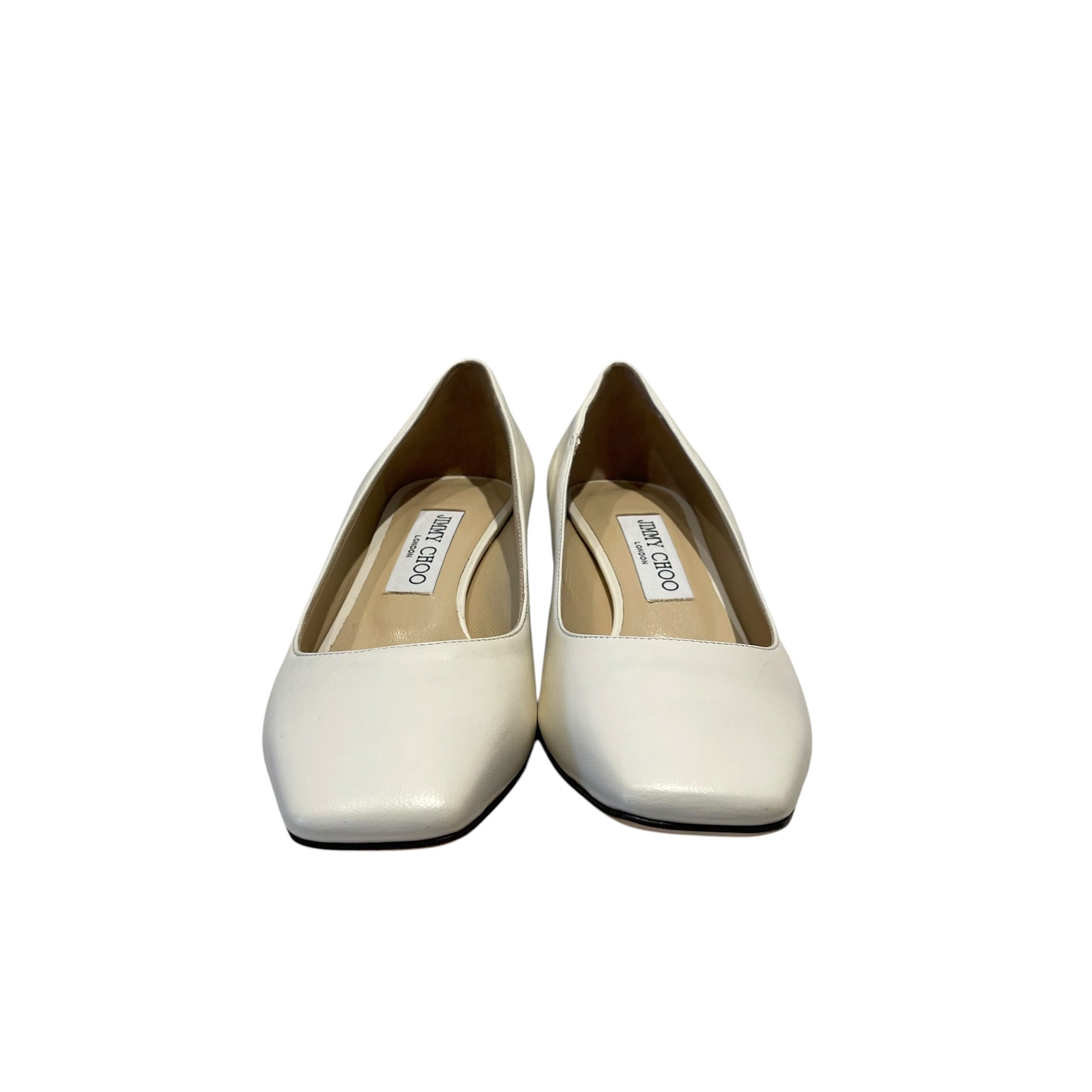 JIMMY CHOO/Heels/EU 37.5/Leather/WHT/Rydea Latte Nappa Pumps view 3