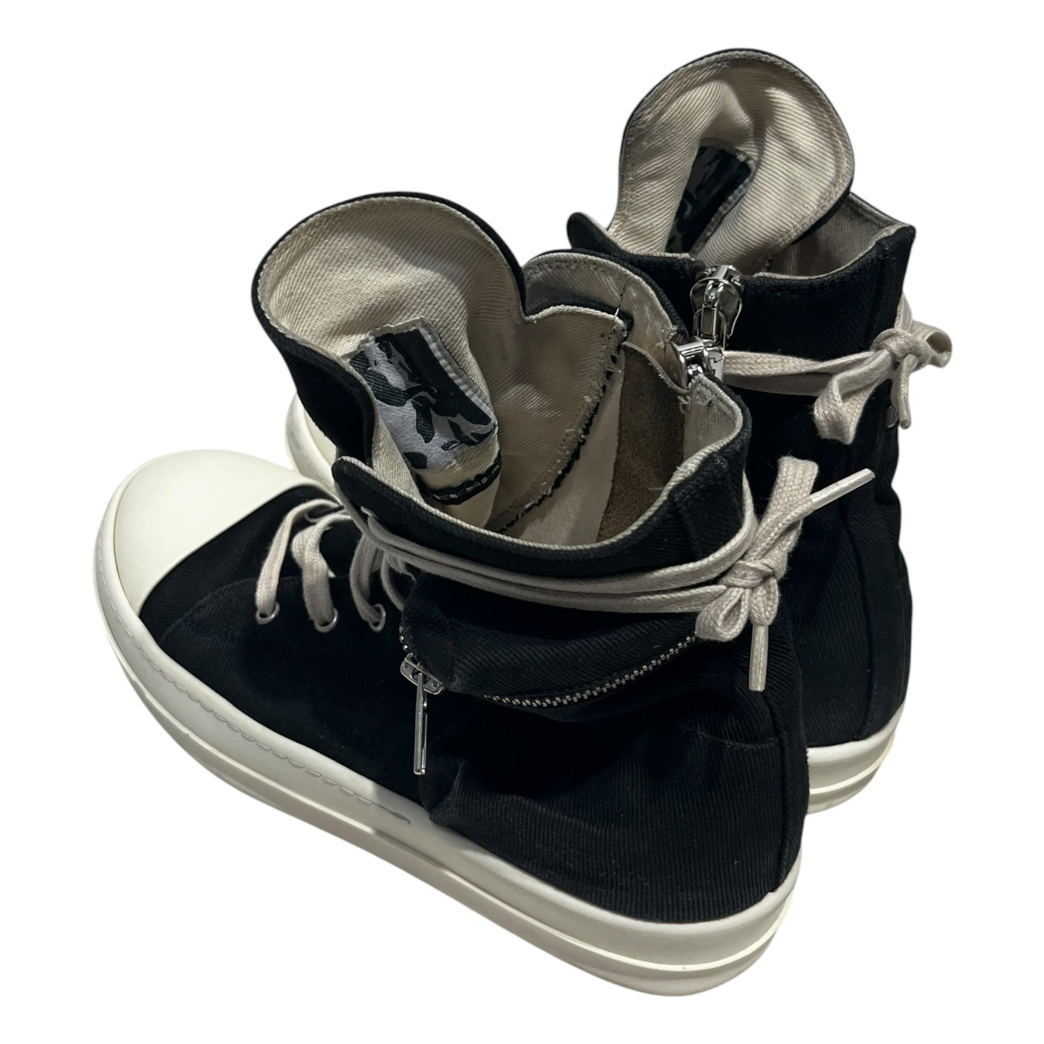 RICK OWENS DRKSHDW/Hi-Sneakers/EU 42/Cotton/BLK/Cargo Ramones view 2