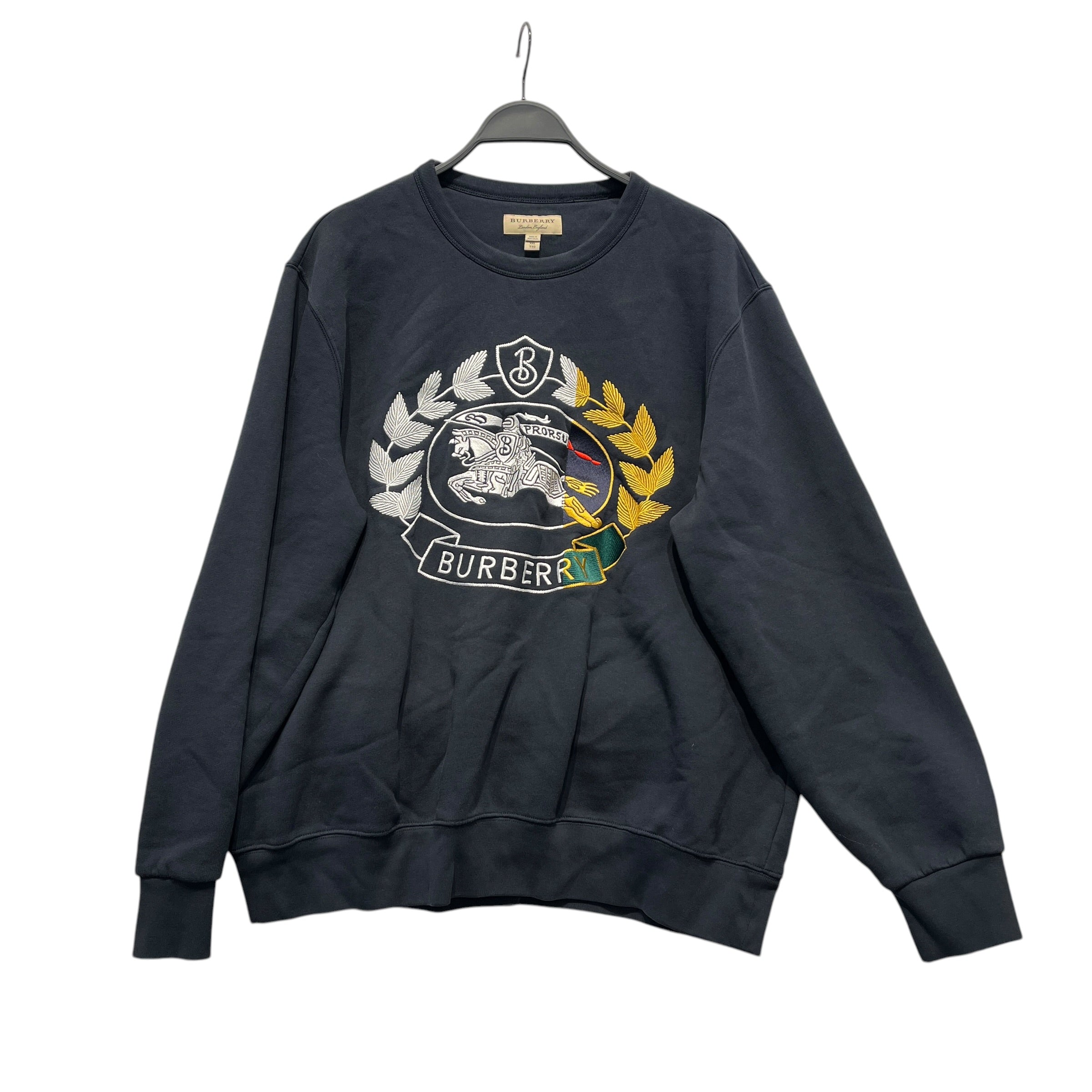 BURBERRY LONDON/Sweatshirt/XXL/Graphic/Cotton/NVY/RENSHAW EMBROIDERED CREWNECK view 1