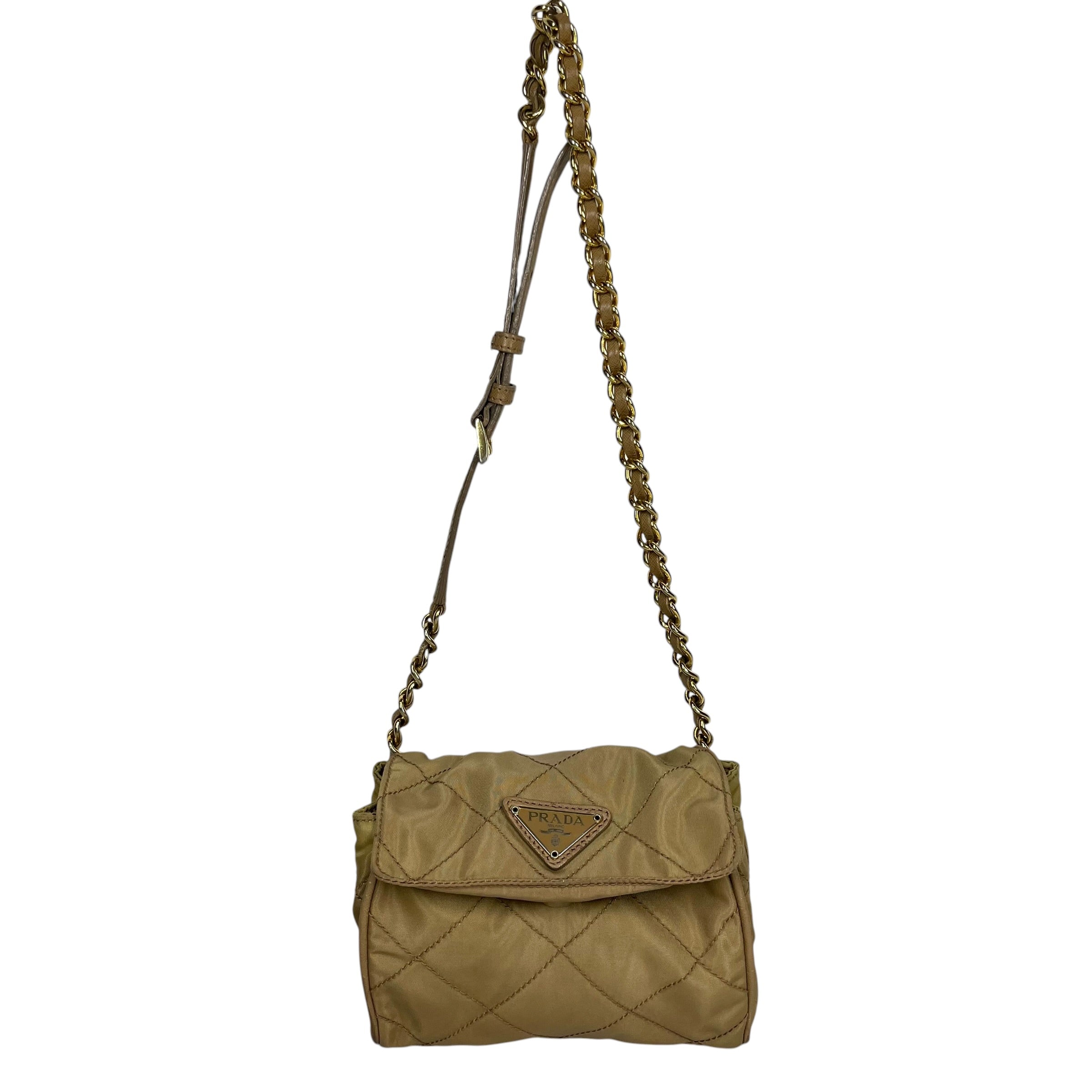 PRADA/Hand Bag/Polyester/KHK/Link Chain view 1