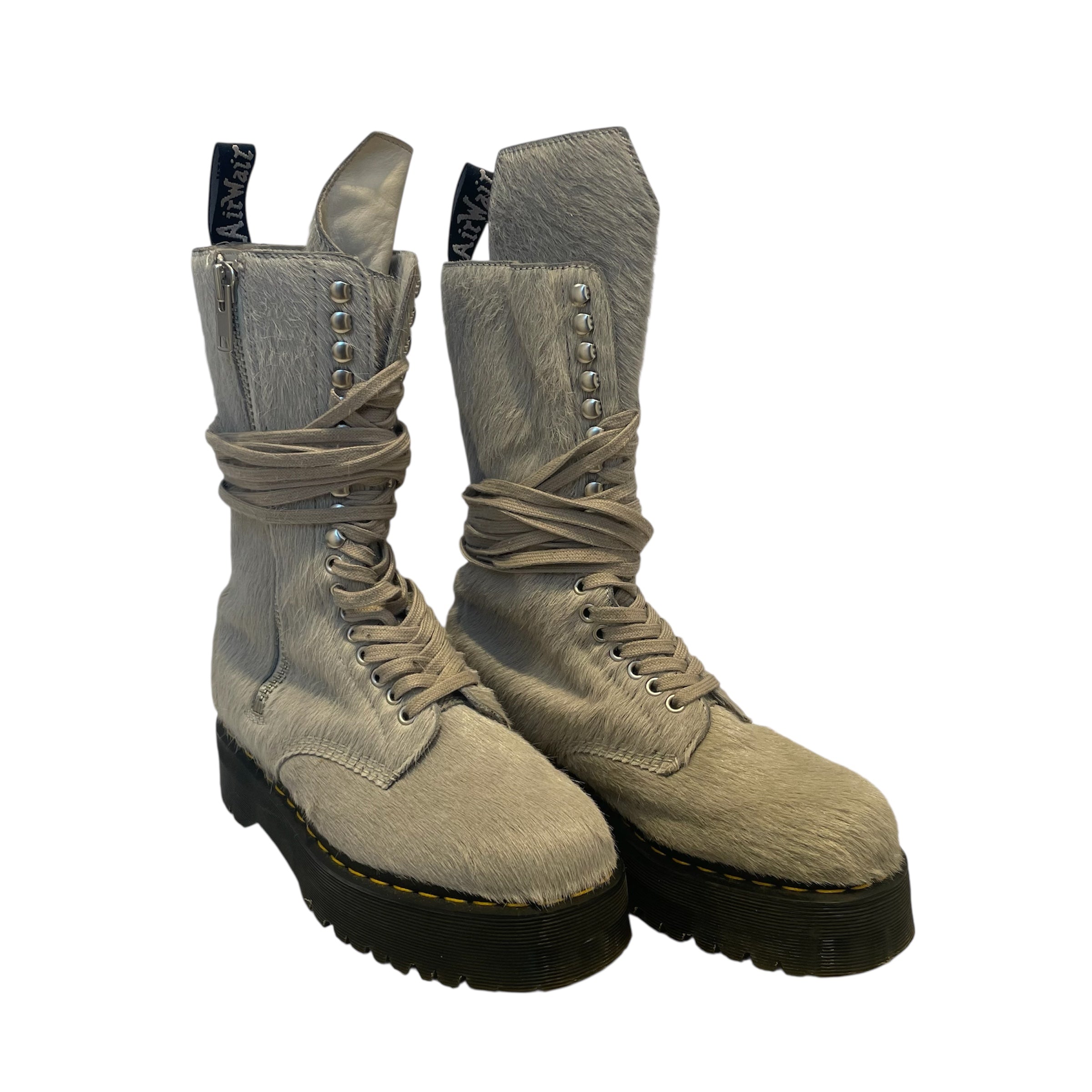 Dr.Martens/Rick Owens/Boots/US 9/Leather/GRY/1918 RICK OWENS PONYHAIR view 1
