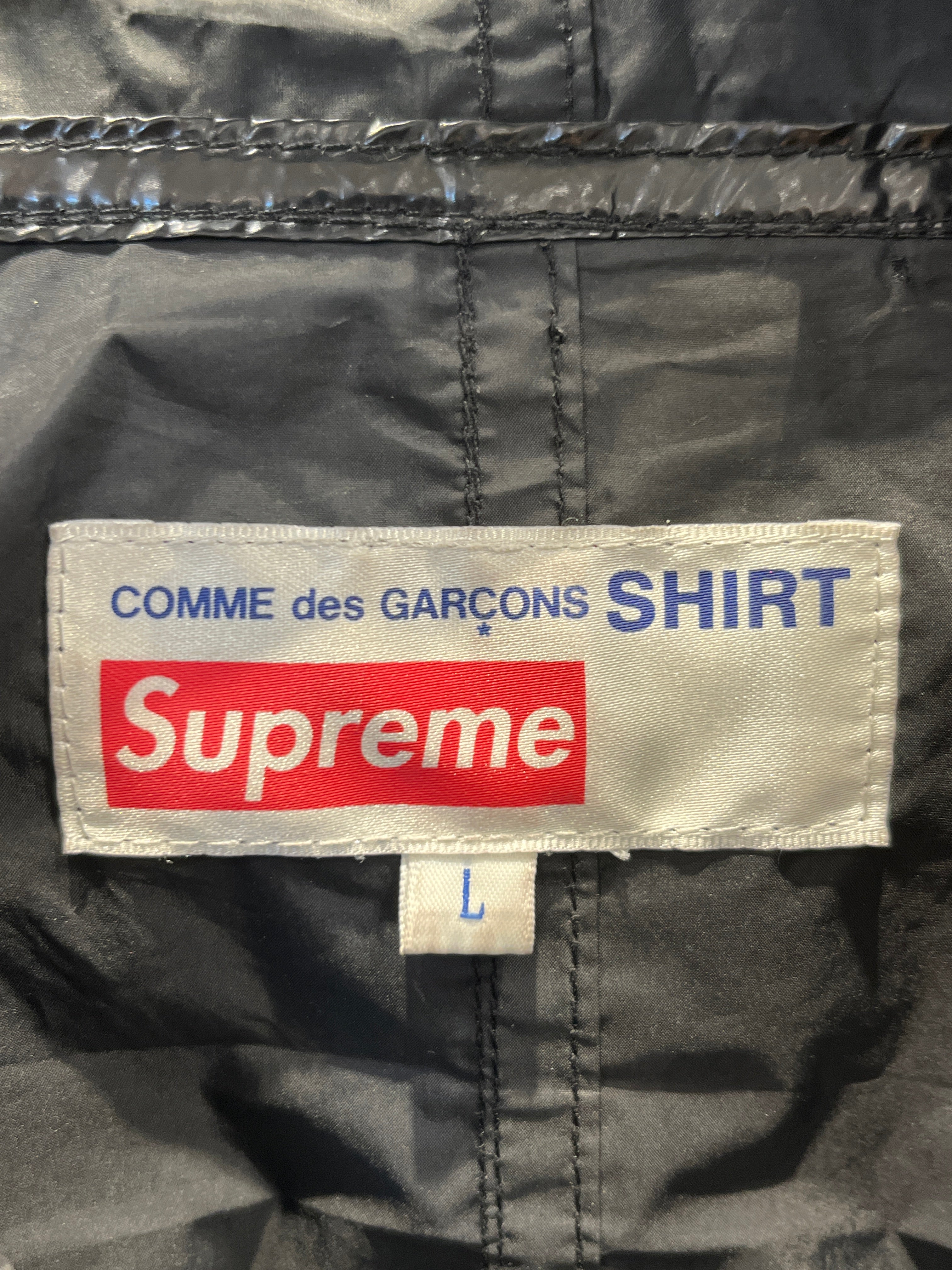 COMME des GARCONS SHIRT/Supreme/Jacket/L/Polyester/BLK/CDG SUPREME FISHTAIL PARKA view 3
