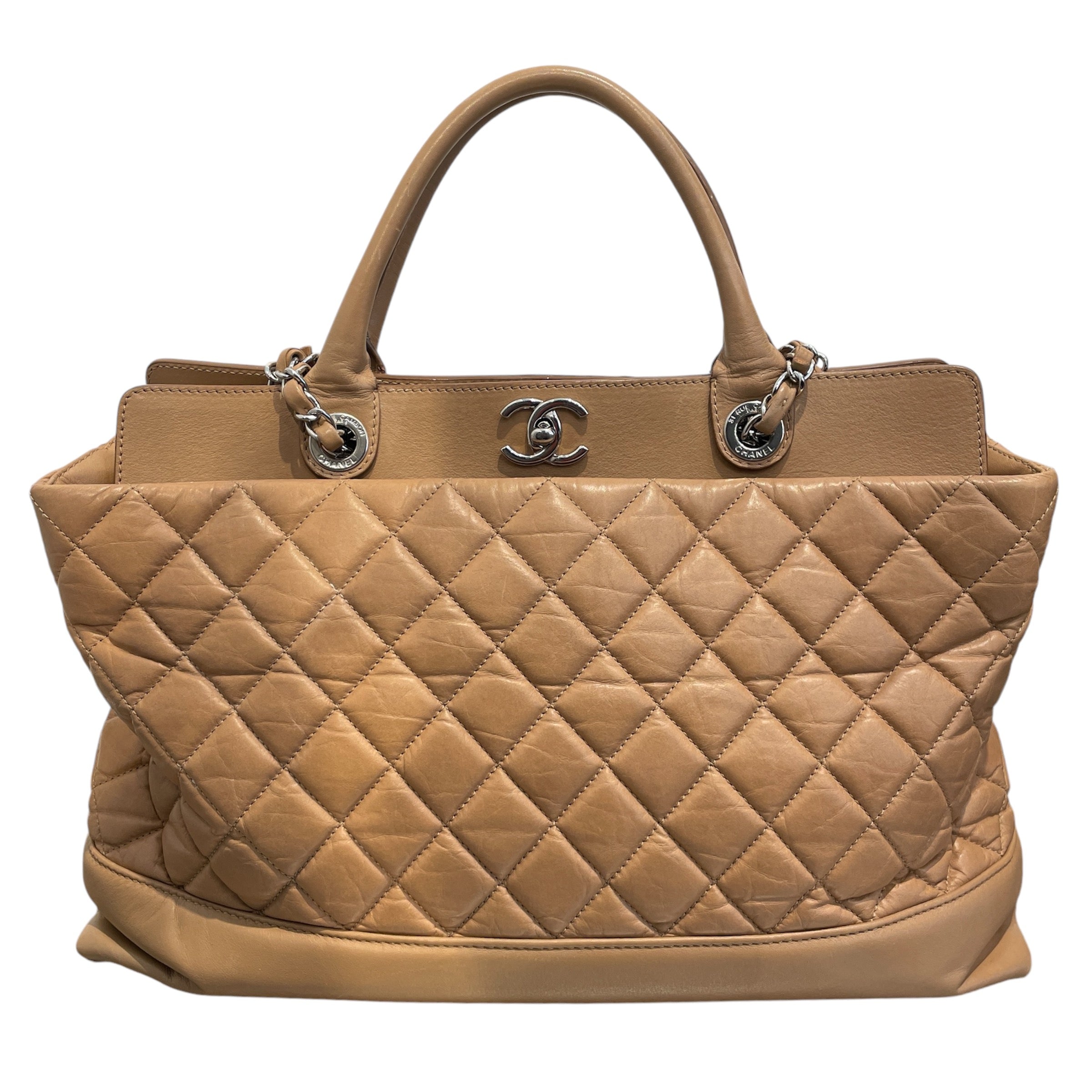 CHANEL/Hand Bag/OS/Leather/BEG/Quilted Calfskin view 1