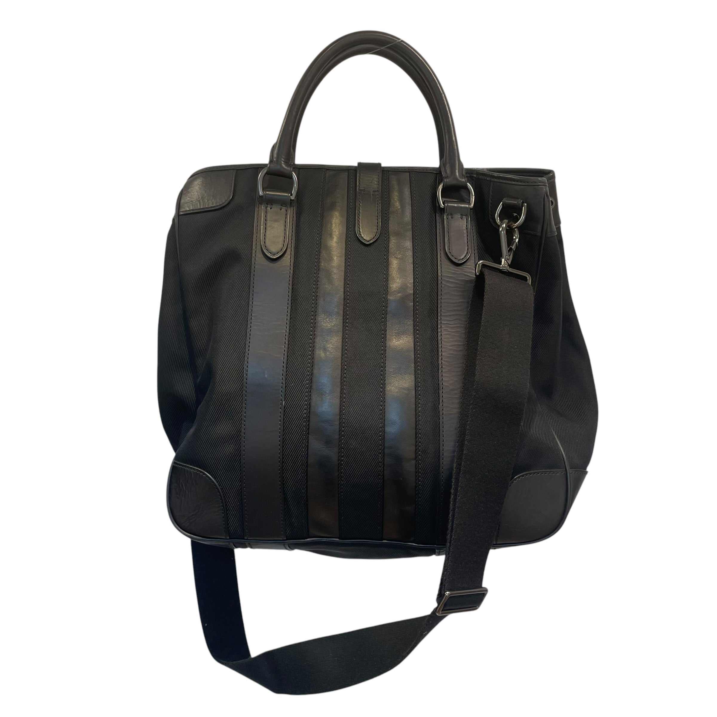 RALPH LAUREN PURPLE LABEL/Briefcase/Leather/BLK/Leather Striped Briefcase view 2