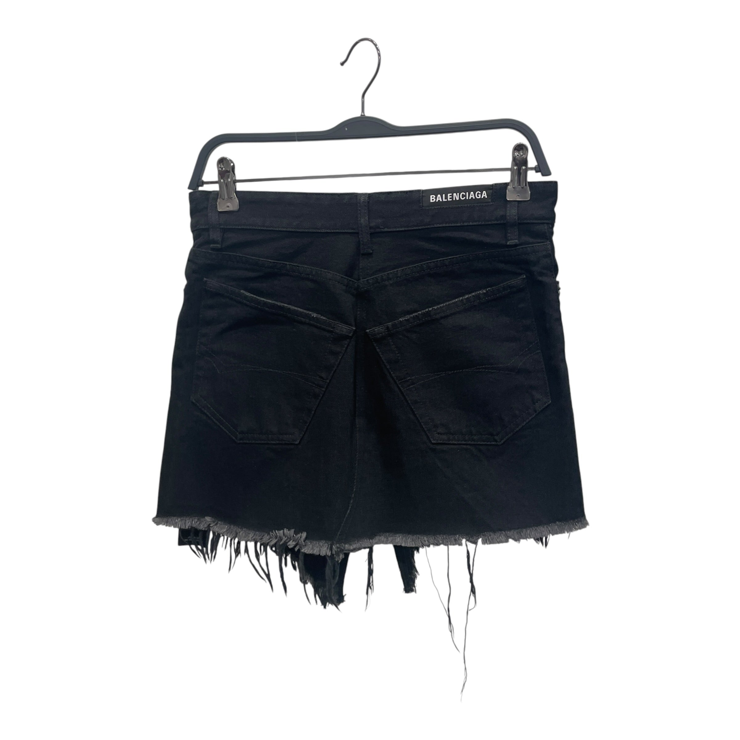 BALENCIAGA/Skirt/34/Denim/BLK/CUT OPEN SHORT/SKIRT view 2