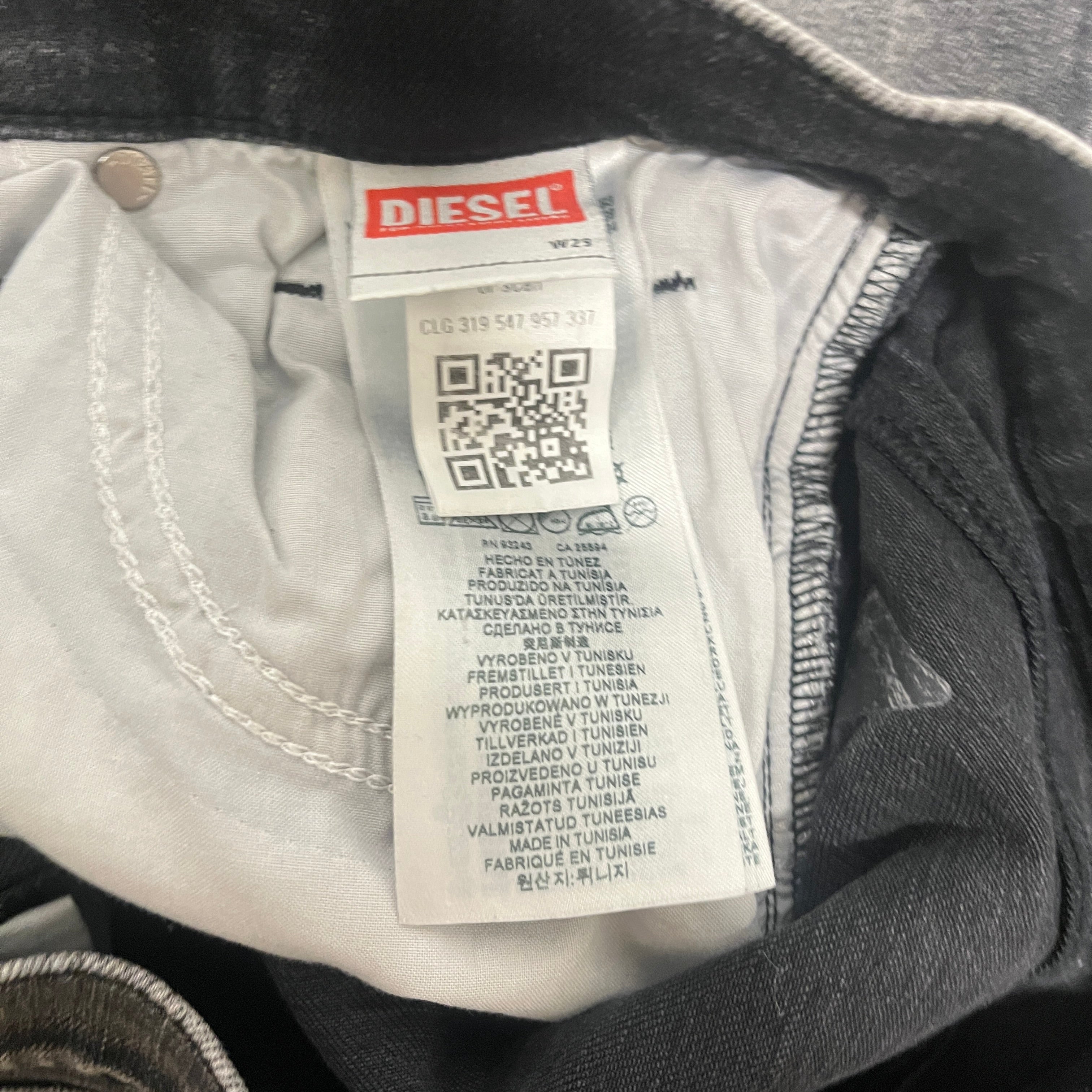 DIESEL/Bottoms/29/Cotton/BLK/acid wash/ wide leg view 4