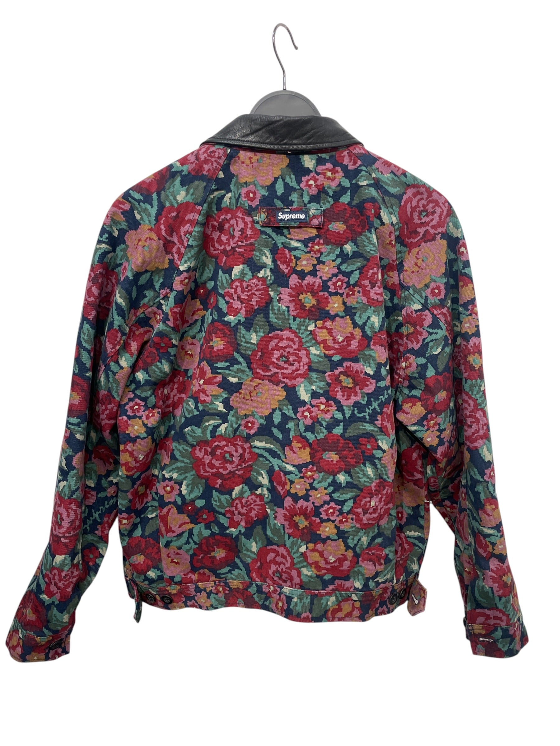 Supreme/Jacket/M/Cotton/MLT/Floral Pattern/leather collar work jacket view 2