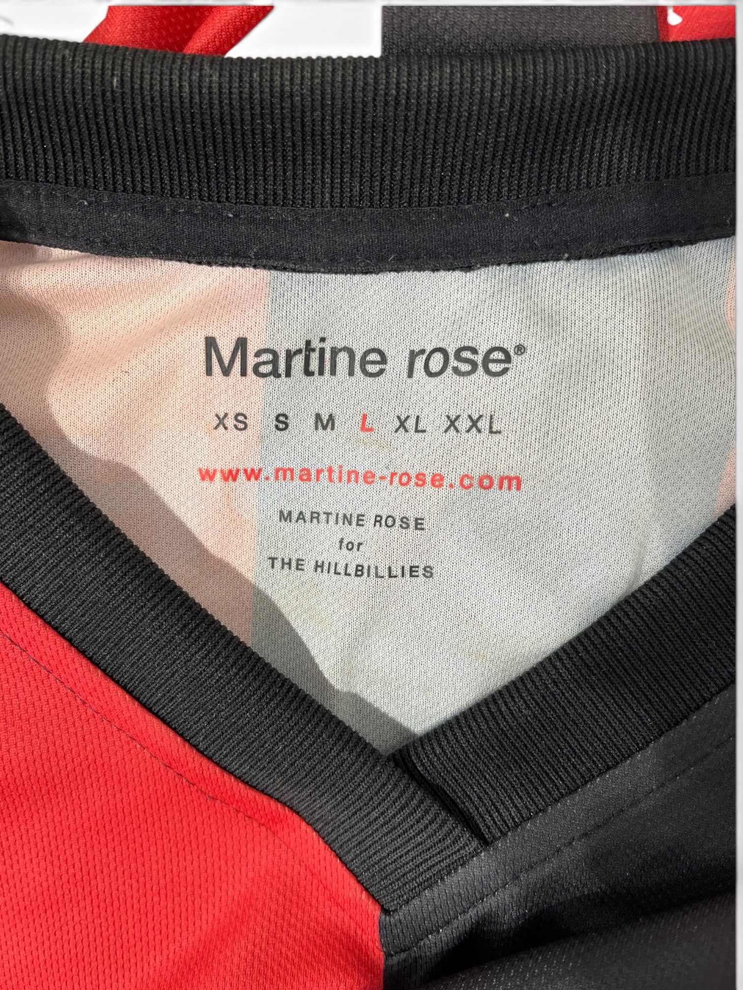 KENDRICK LAMAR/MARTINE ROSE/T-Shirt/L/Polyester/RED/Stripe/THE HILLBILLIES TOUR JERSEY view 3