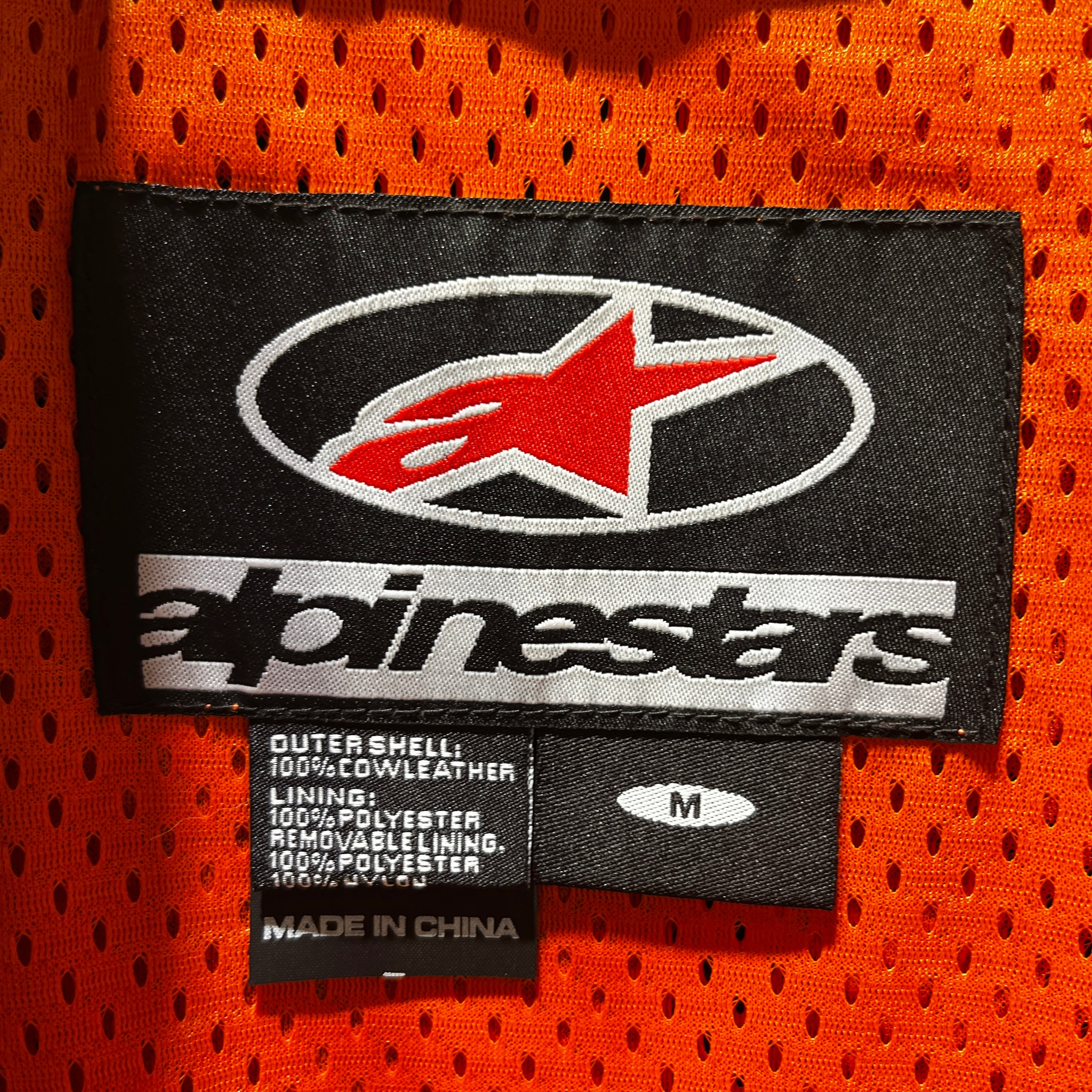 Alpinestars/Leather Jkt/M/Leather/BLK/WITH ORANGE view 3
