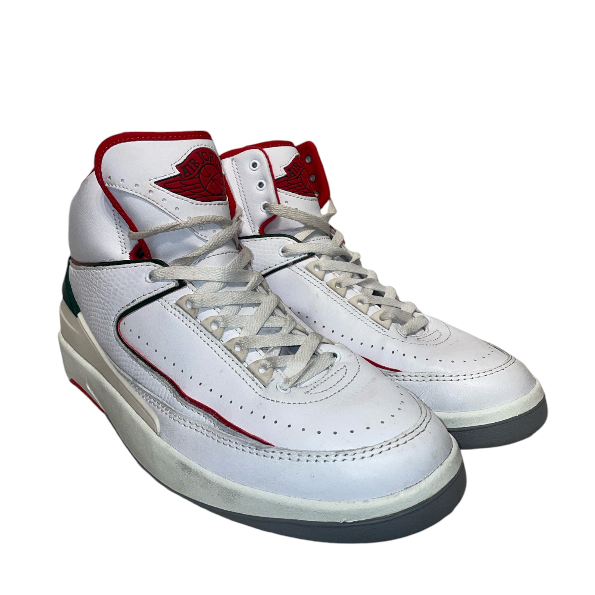 Jordan/Hi-Sneakers/US 10/Leather/WHT/RETRO 2/RED-WHT-GRN view 1
