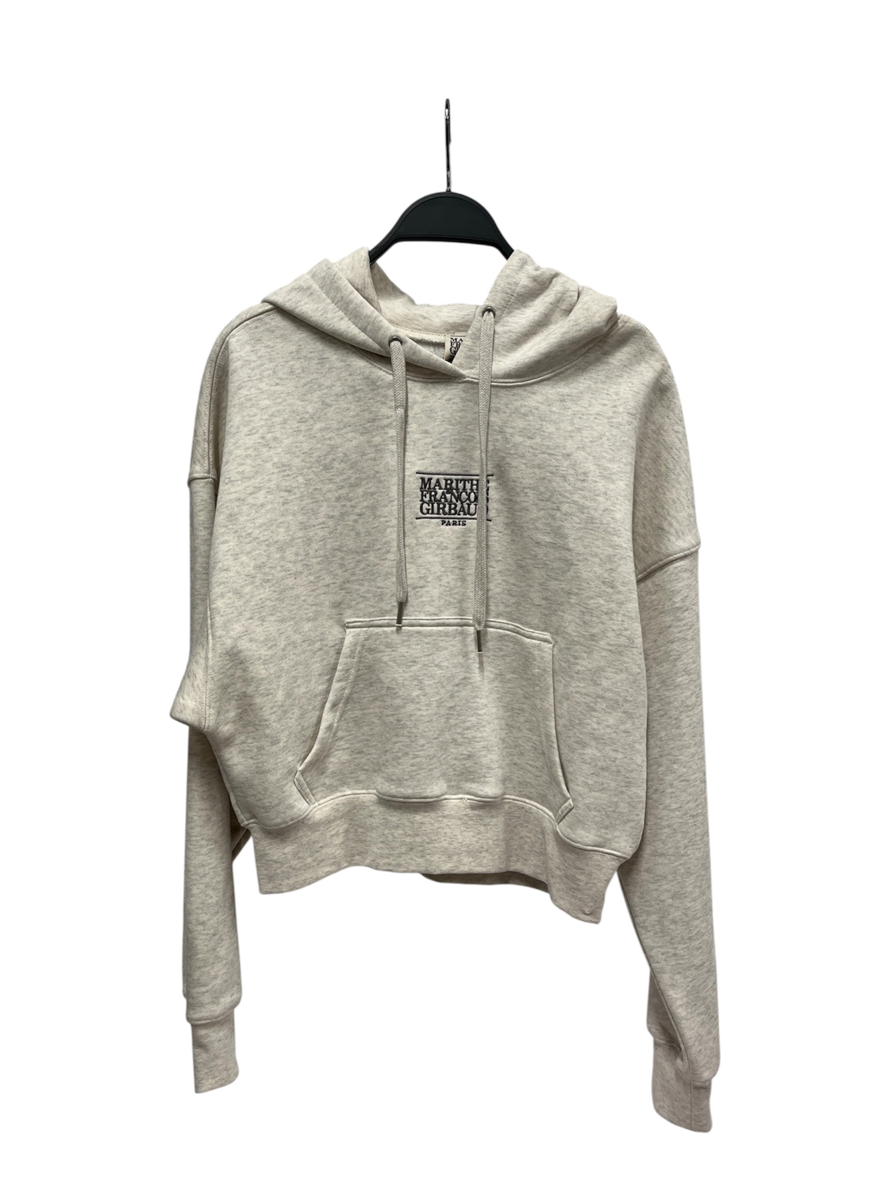 MARITHE FRANCOIS GIRBAUD/Hoodie/M/Cotton/WHT/MIDDLE EMBROIDERY CROPPED view 1