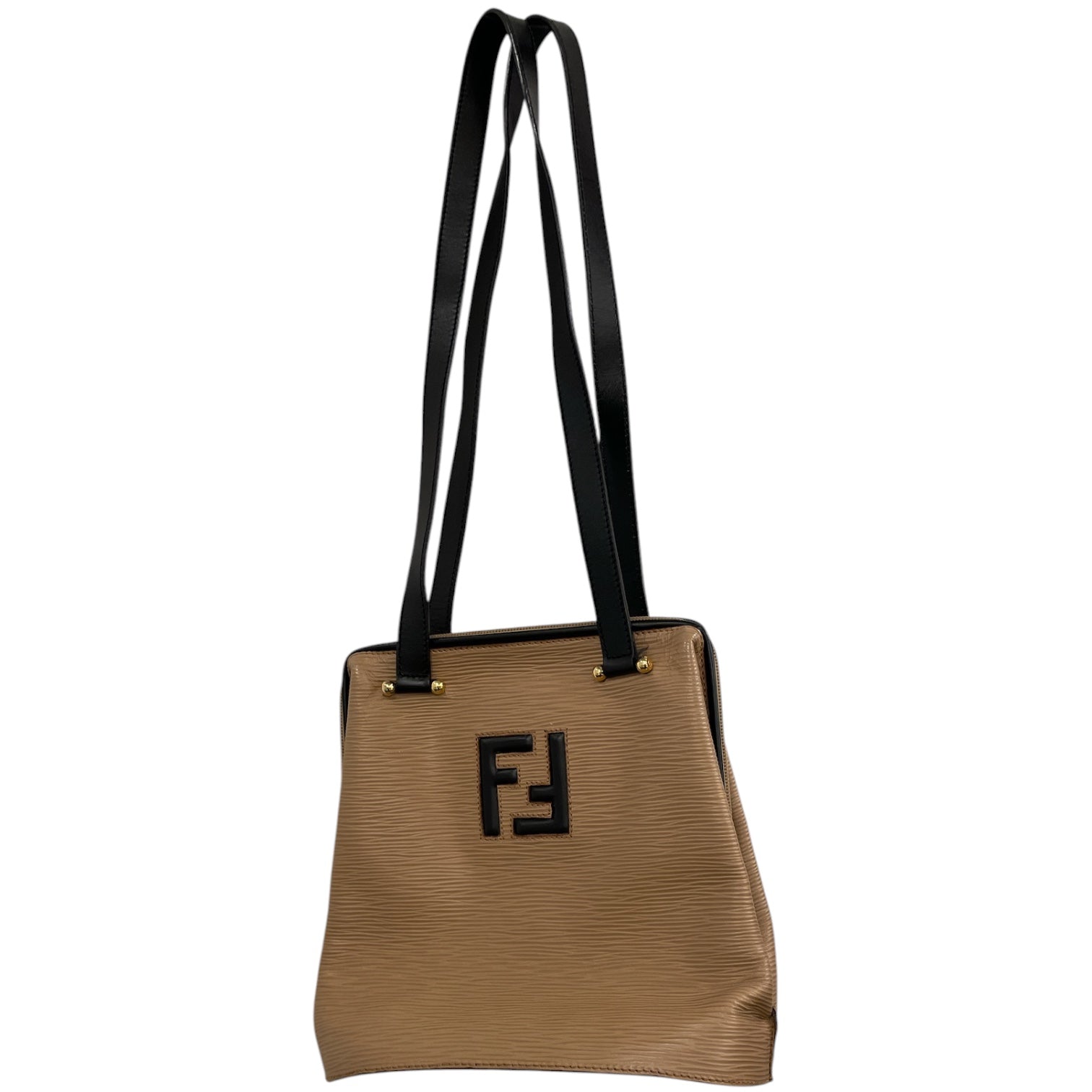 FENDI/Cross Body Bag/Leather/BEG/Beige Epi Leather Double F Bag view 1