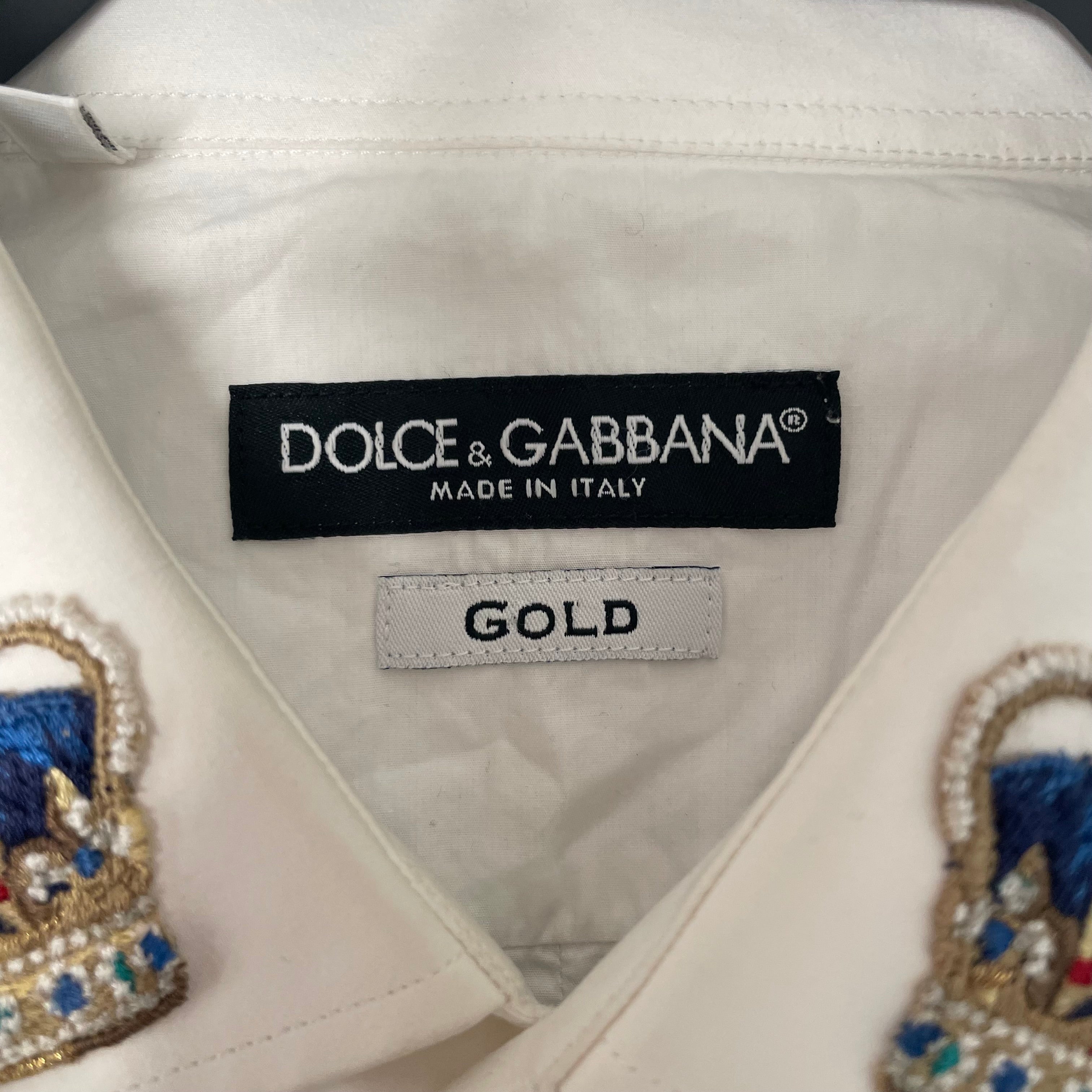 DOLCE&GABBANA/LS Shirt/L/Cotton/WHT/ view 3