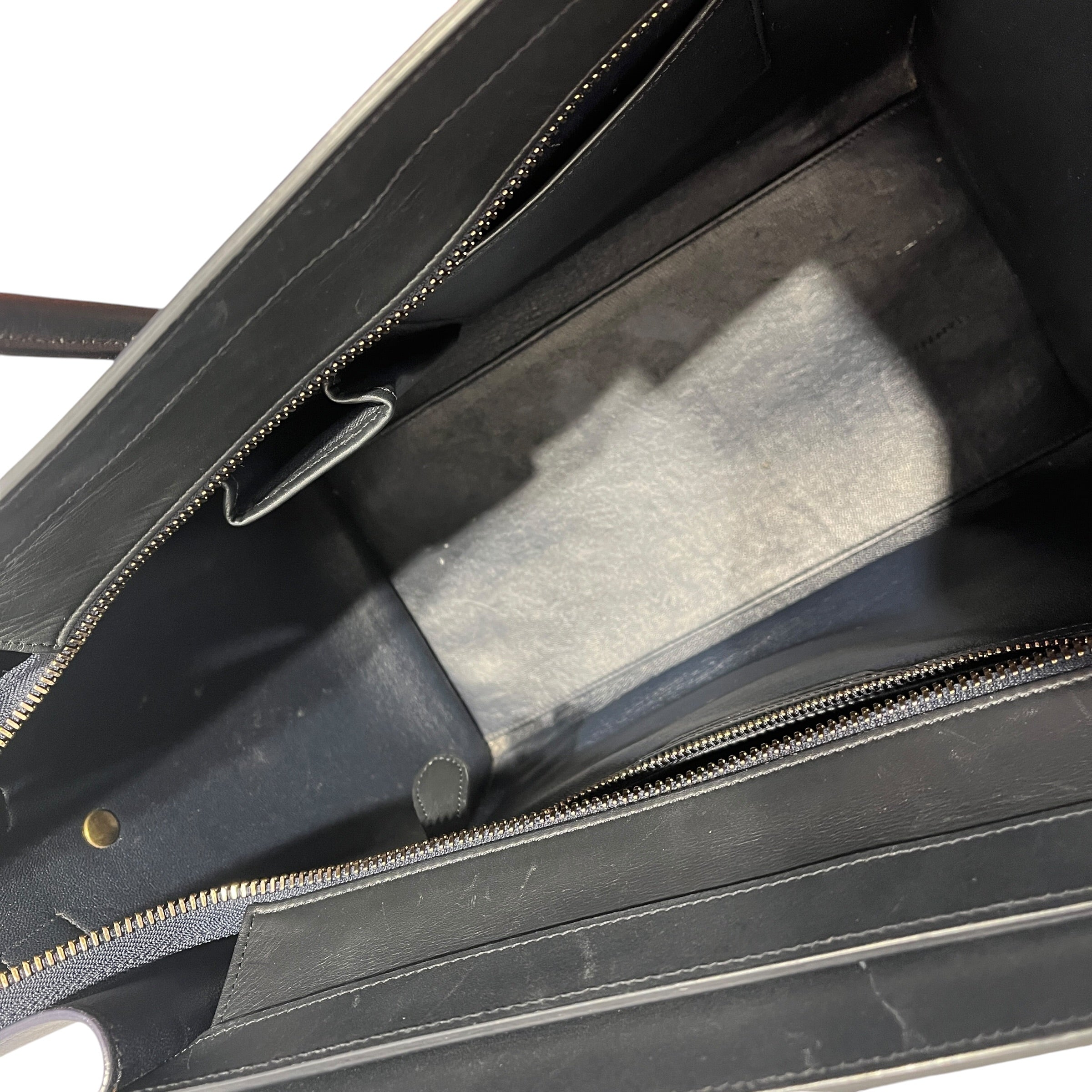 CELINE/Tote Bag/Border/Leather/BLU/Mini Luggage Tote in Blue view 4
