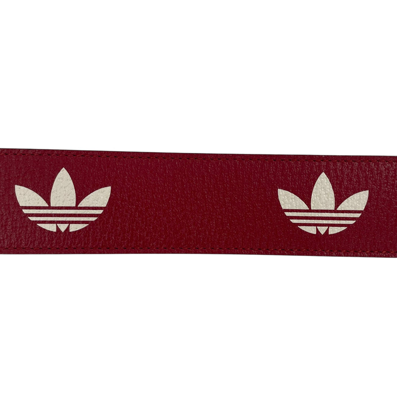 GUCCI/adidas/Belt/Leather/RED/THREE STRIPE GOLD LOGO