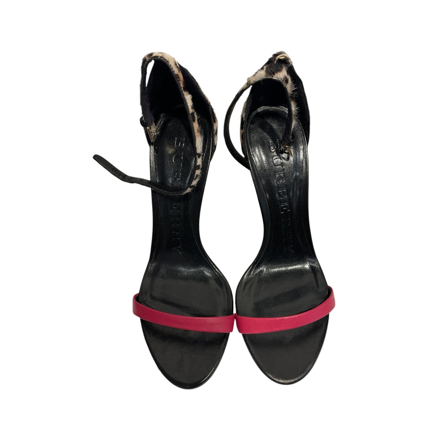 BURBERRY/Heels/US 5.5/Leather/BLK/Prorsum Pink Toe Strap Heels view 3