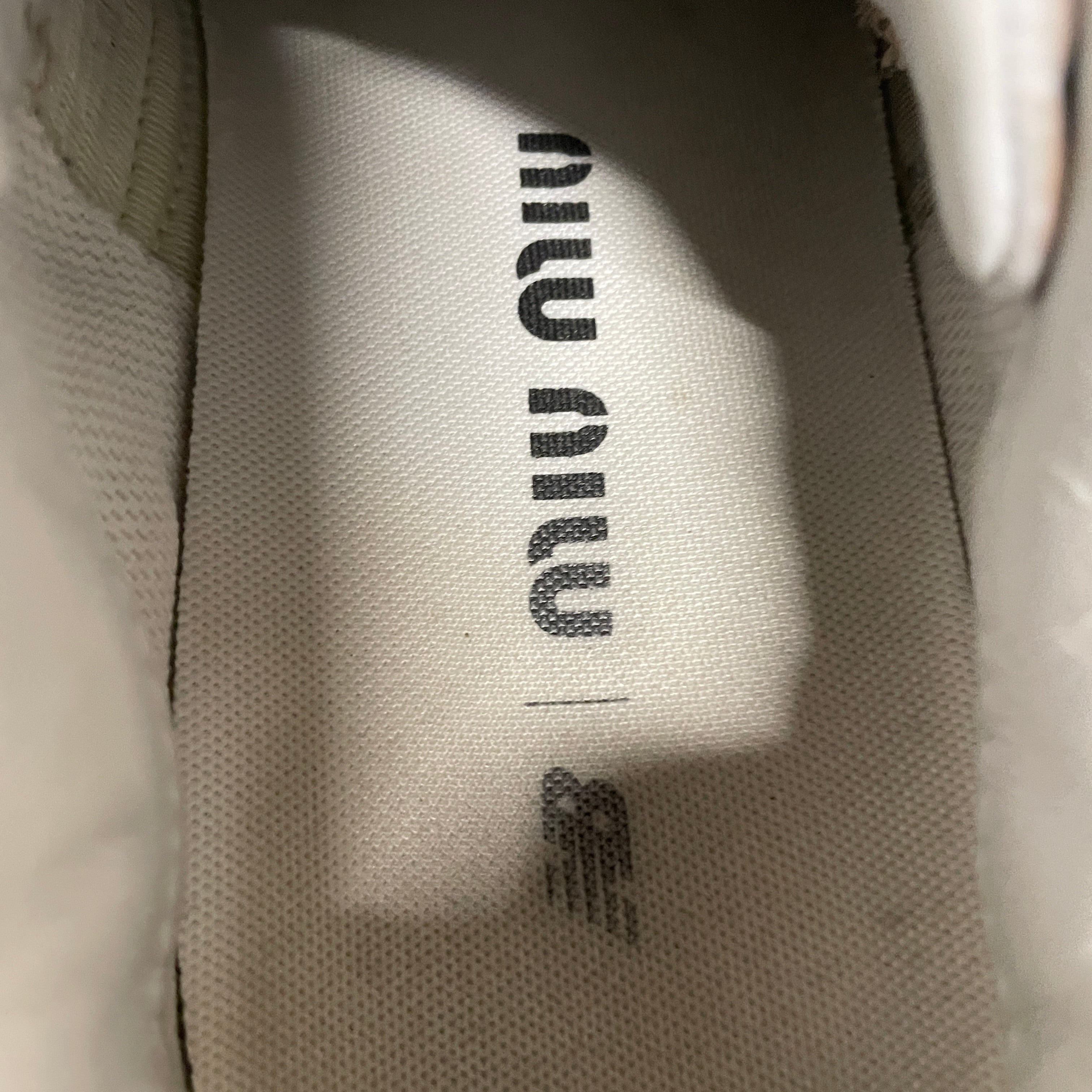 MIU MIU/NEW BALANCE/Low-Sneakers/US 6/Leather/WHT/DOUBLE LACE view 3