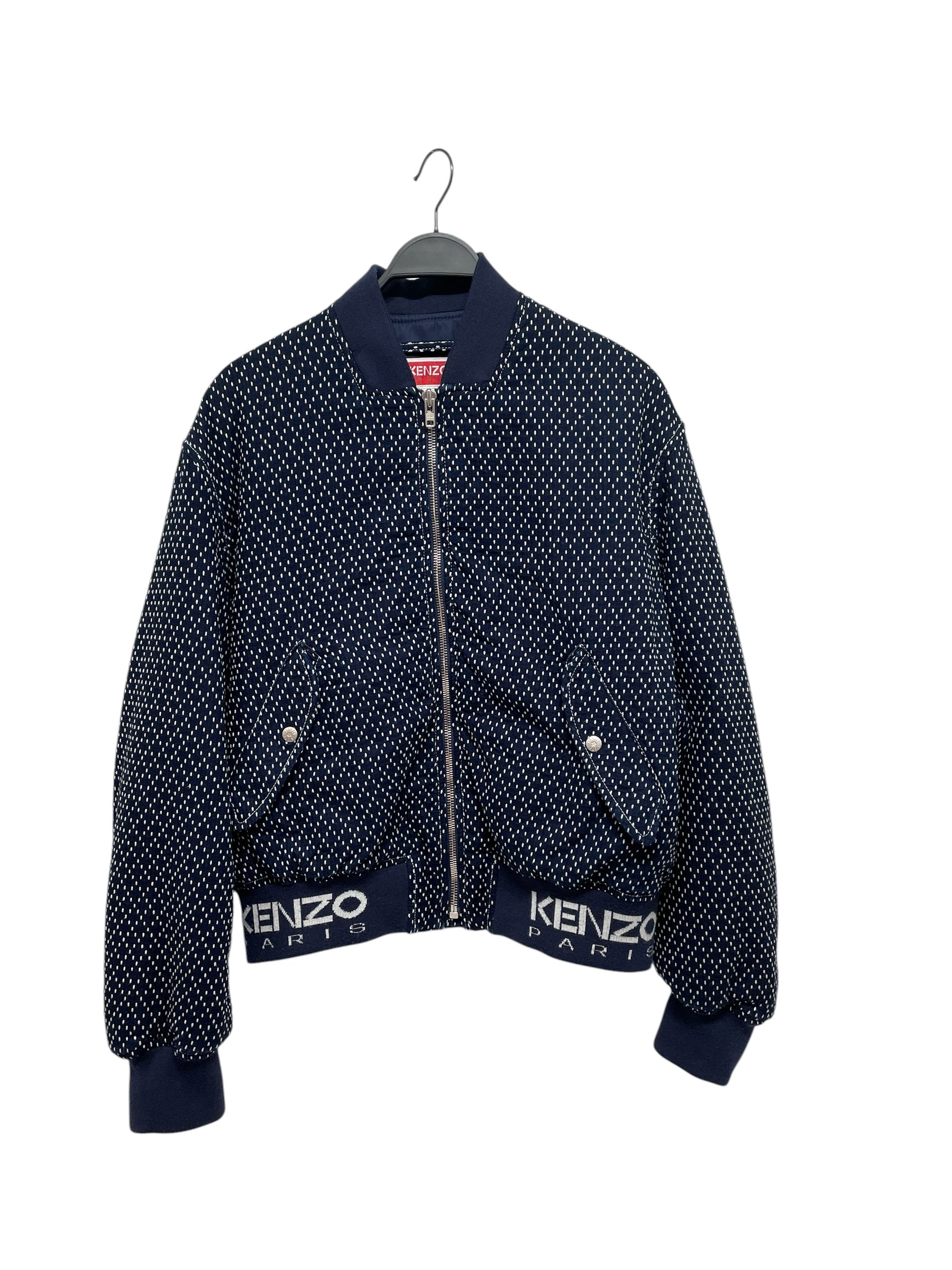 KENZO/Baseball Jkt/L/All Over Print/Cotton/NVY/WHT STITCH LOGO WAIST view 1