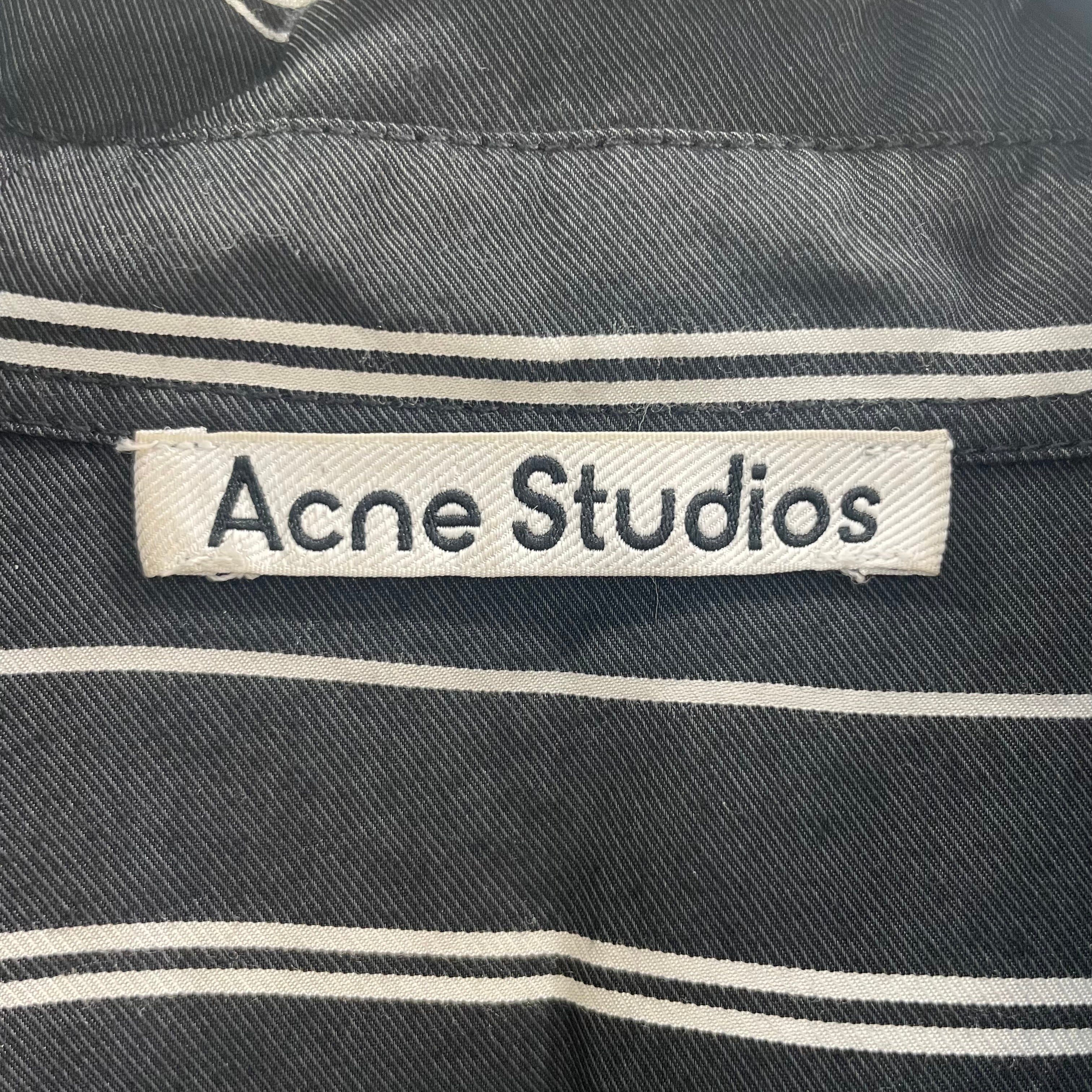 Acne Studios/Polo Shirt/XL/Cotton/BLK/Stripe/side pocket view 4