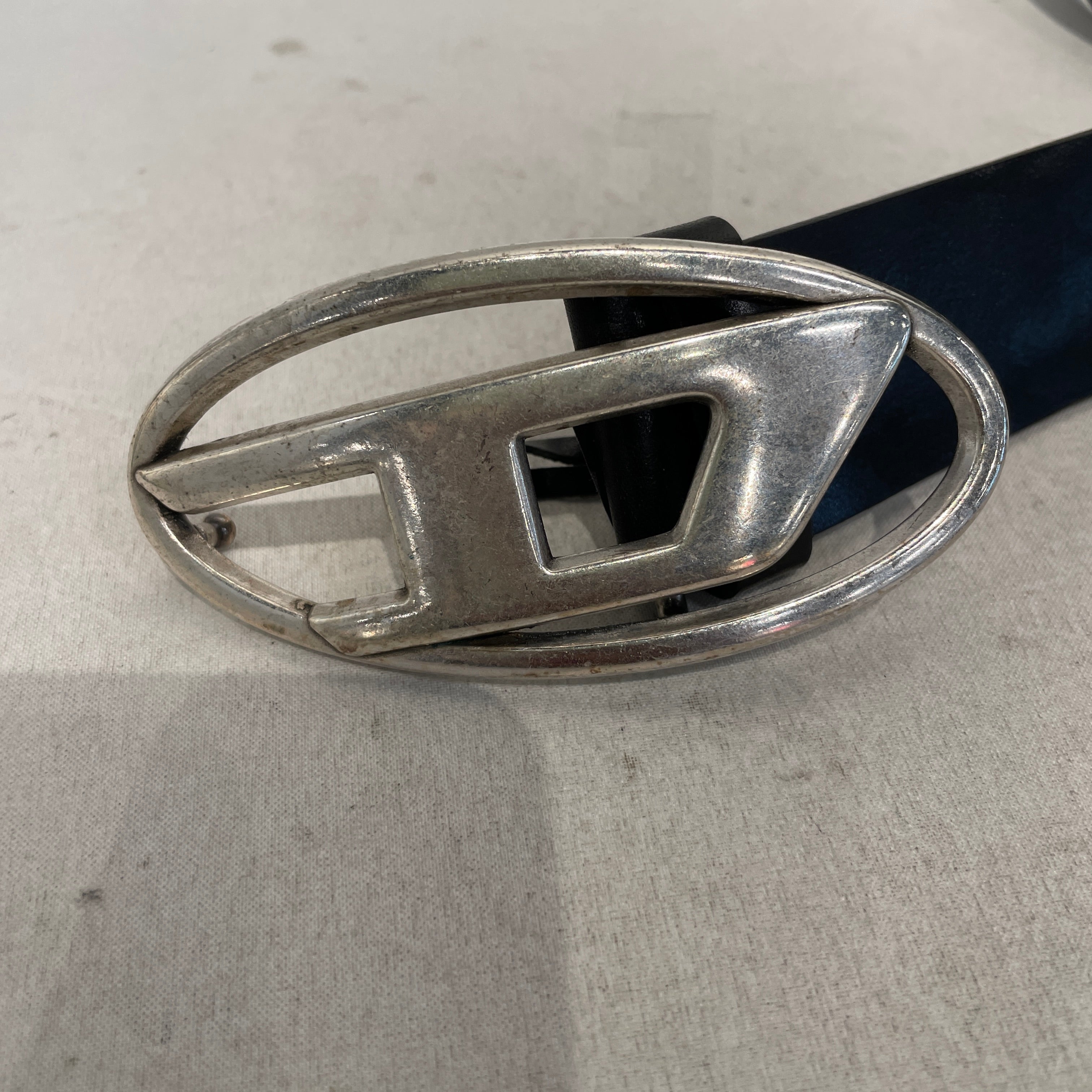 DIESEL/Belt/Leather/BLK/M's/Metal "D" Logo view 3
