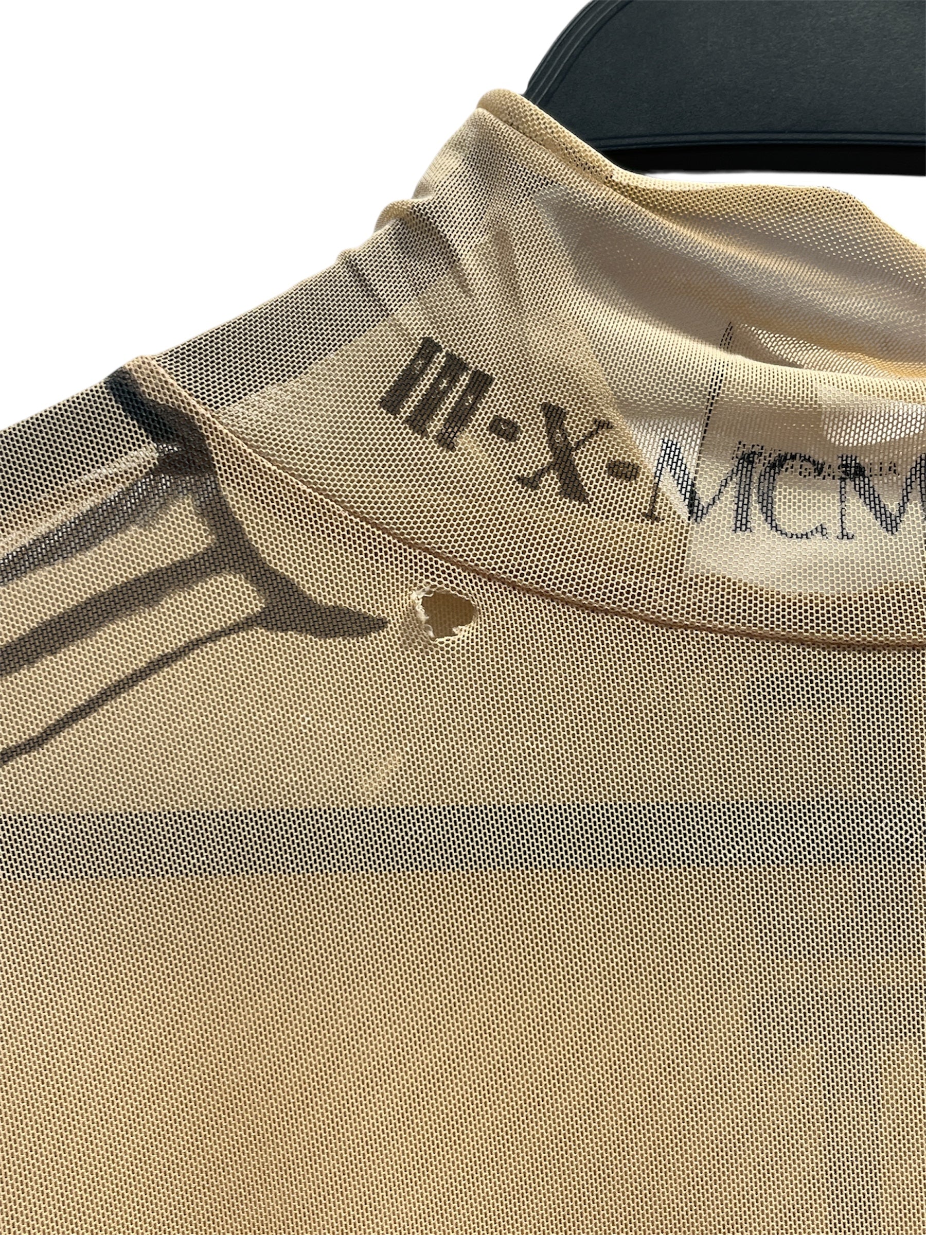 VETEMENTS/T-Shirt/L/Polyester/BEG/All Over Print/TATTOO PRINT MESH TEE view 5