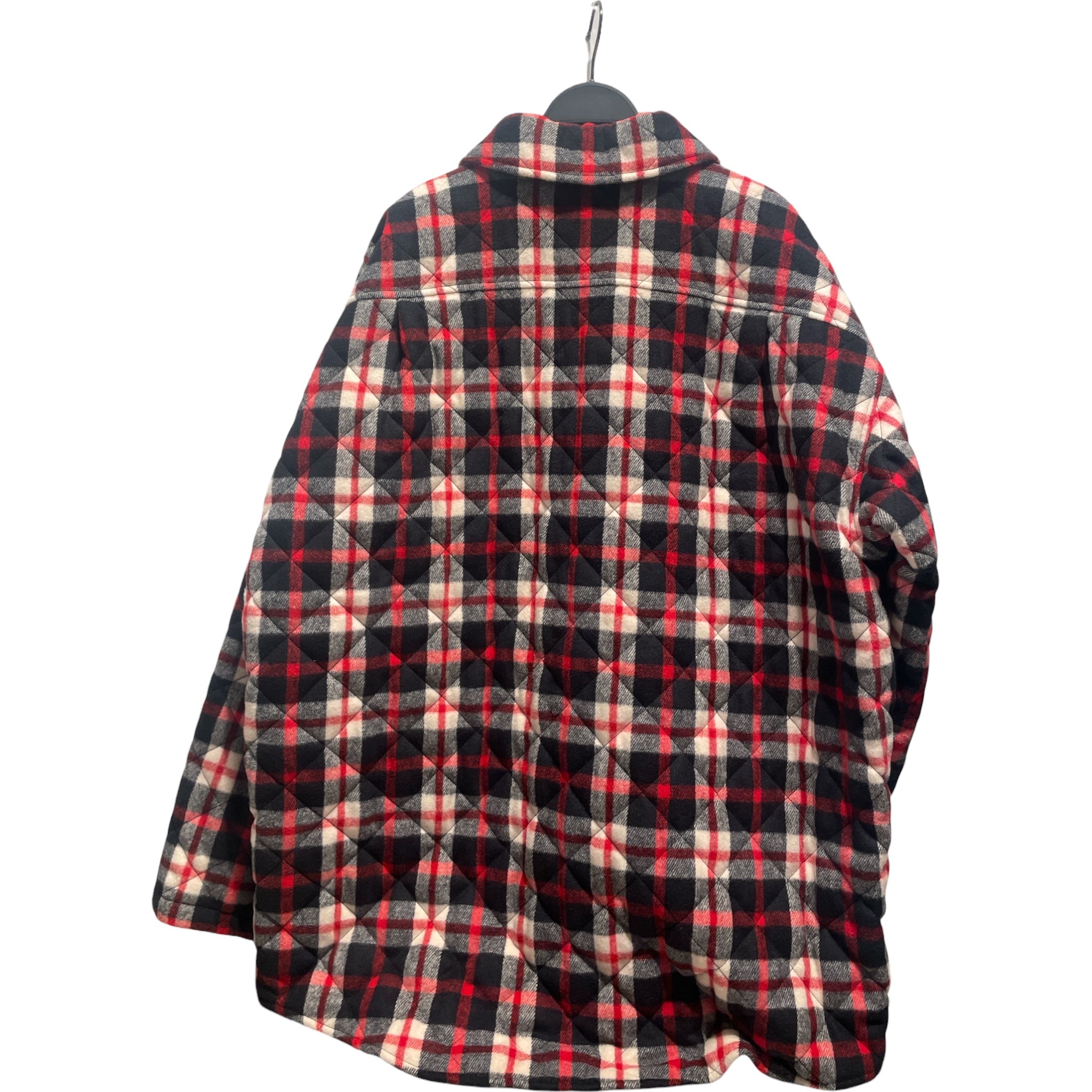 BALENCIAGA/Flannel Shirt/46/Cotton/RED/Plaid/PADDED FLANNEL view 2
