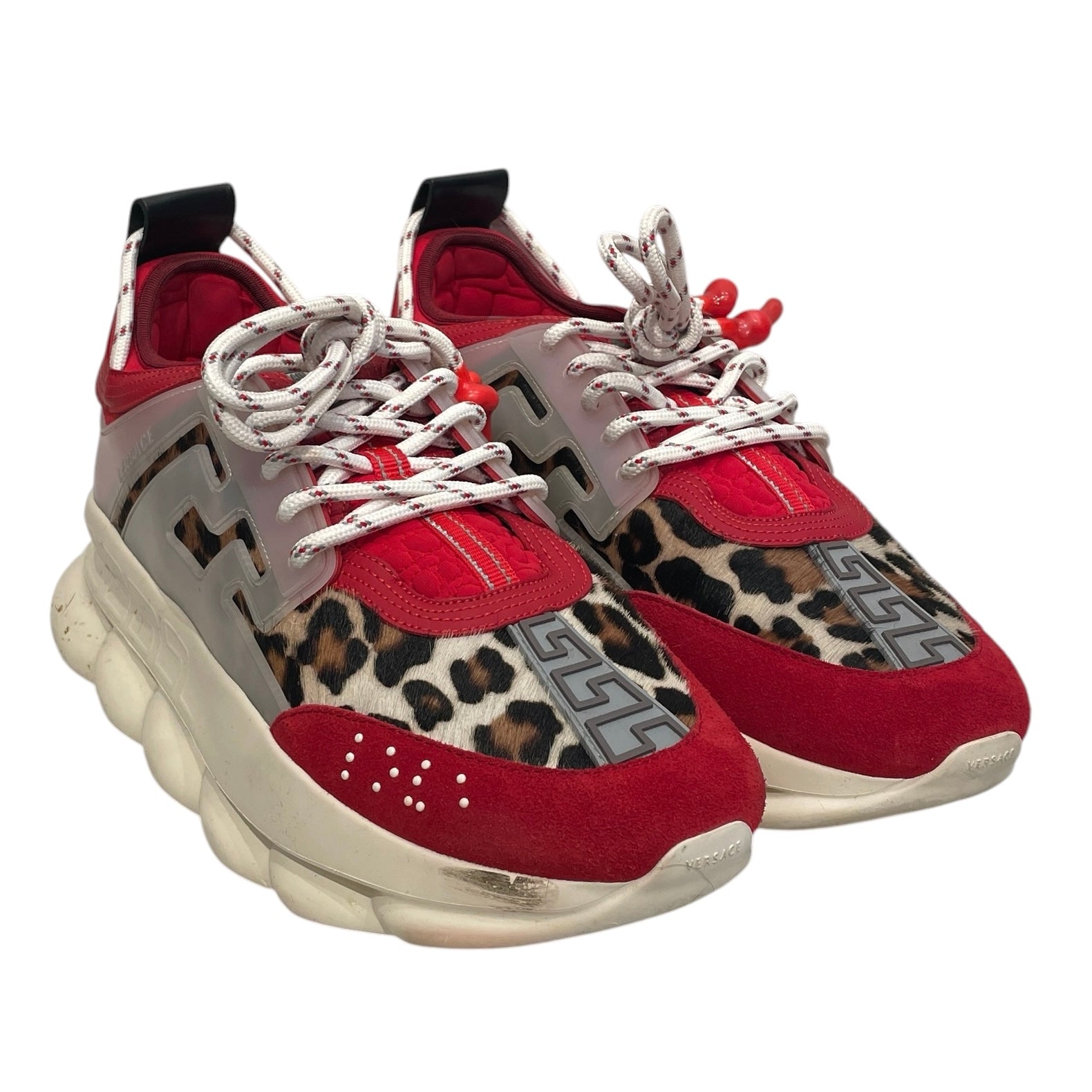VERSACE/Low-Sneakers/EU 43/Leopard/Suede/RED/ view 1