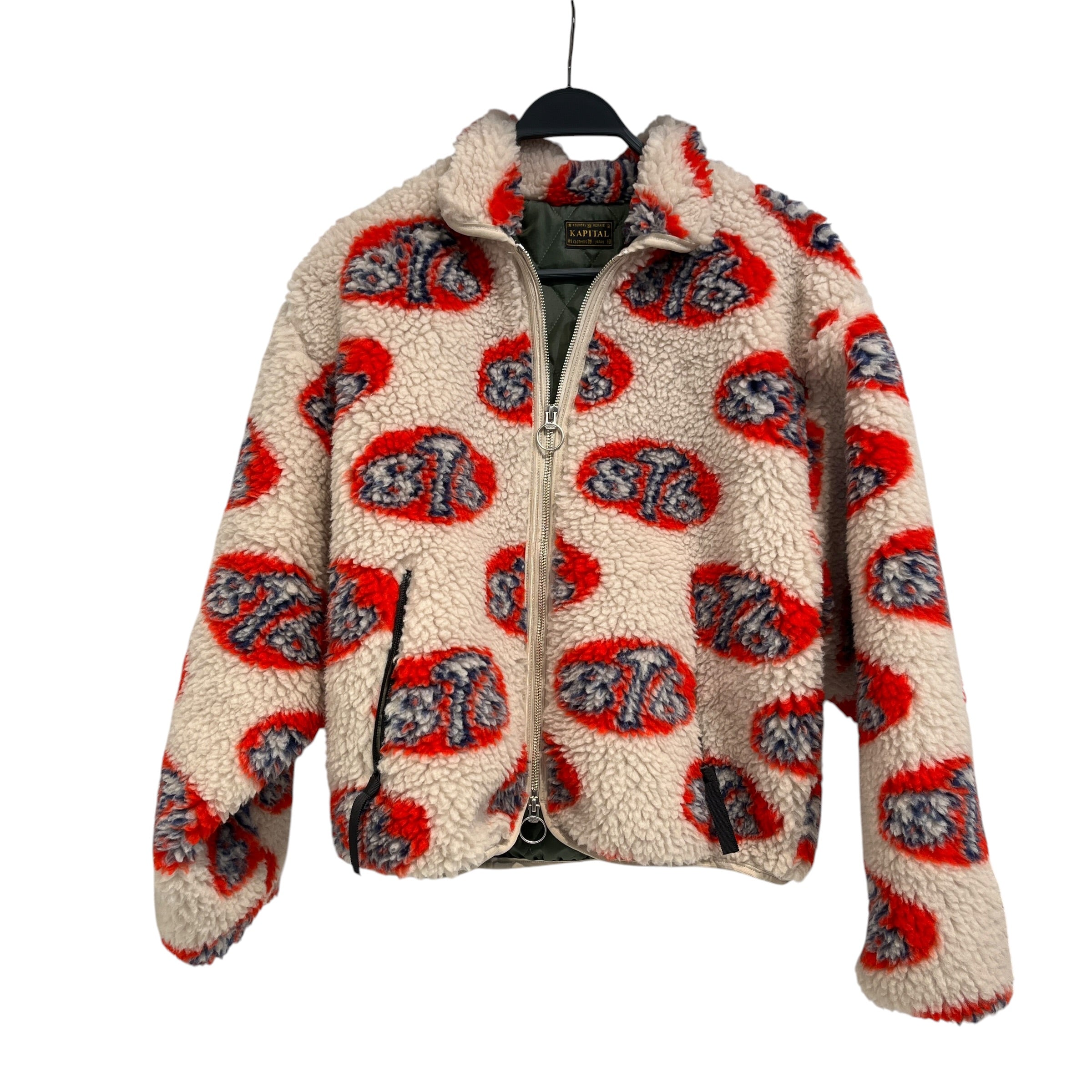 KAPITAL/Fleece Jkt/3/Cotton/CRM/All Over Print/8T6 BOA Fleece Drizzler jkt view 1