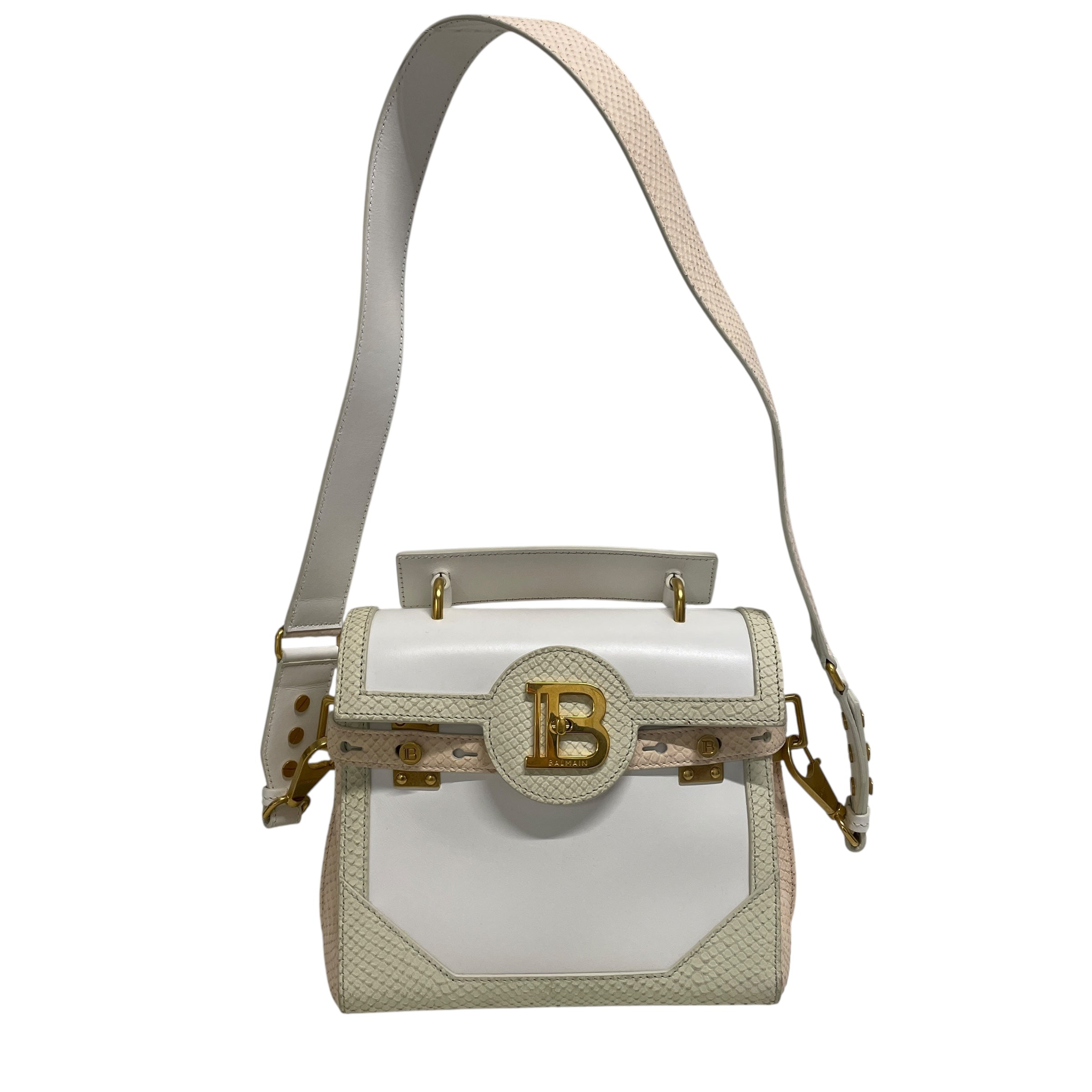 BALMAIN/Bag/Border/Leather/MLT/PASTEL GREEN/BEIGE/ GOLD LOGO view 1