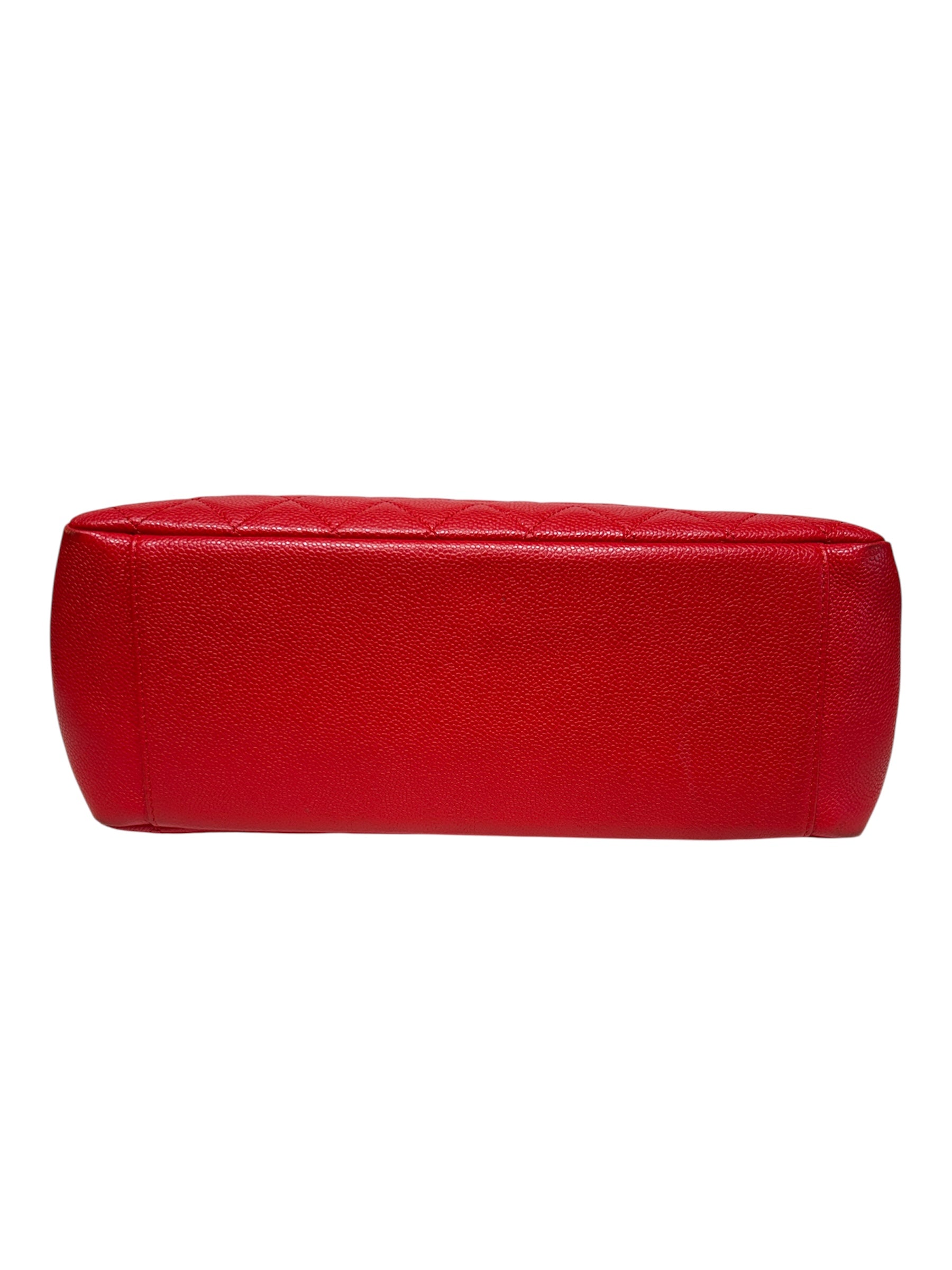 CHANEL/Tote Bag/Leather/RED/GRAND SHOPPING TOTE view 3