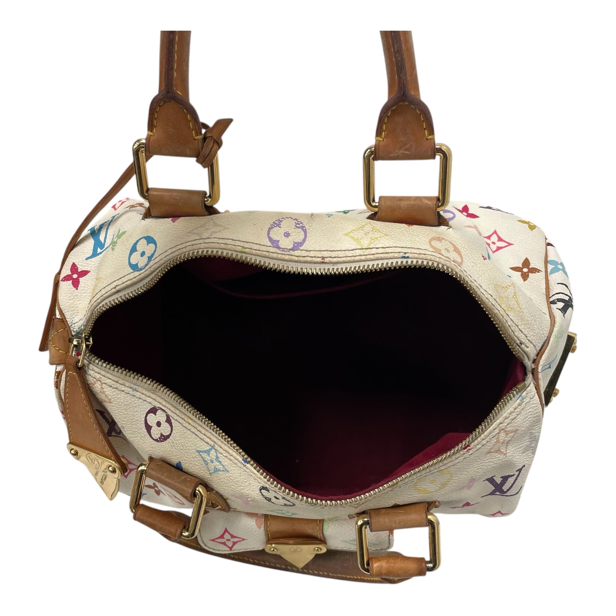LOUIS VUITTON/Hand Bag/Hombre Check/Leather/WHT/Speedy Monogram Multi 30 view 3