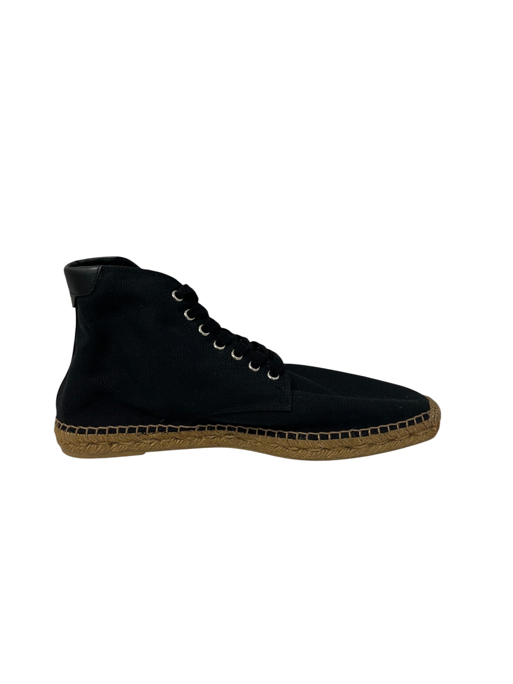 SAINT LAURENT/Hi-Sneakers/EU 44.5/Cotton/BLK/espadrill side crest logo view 4