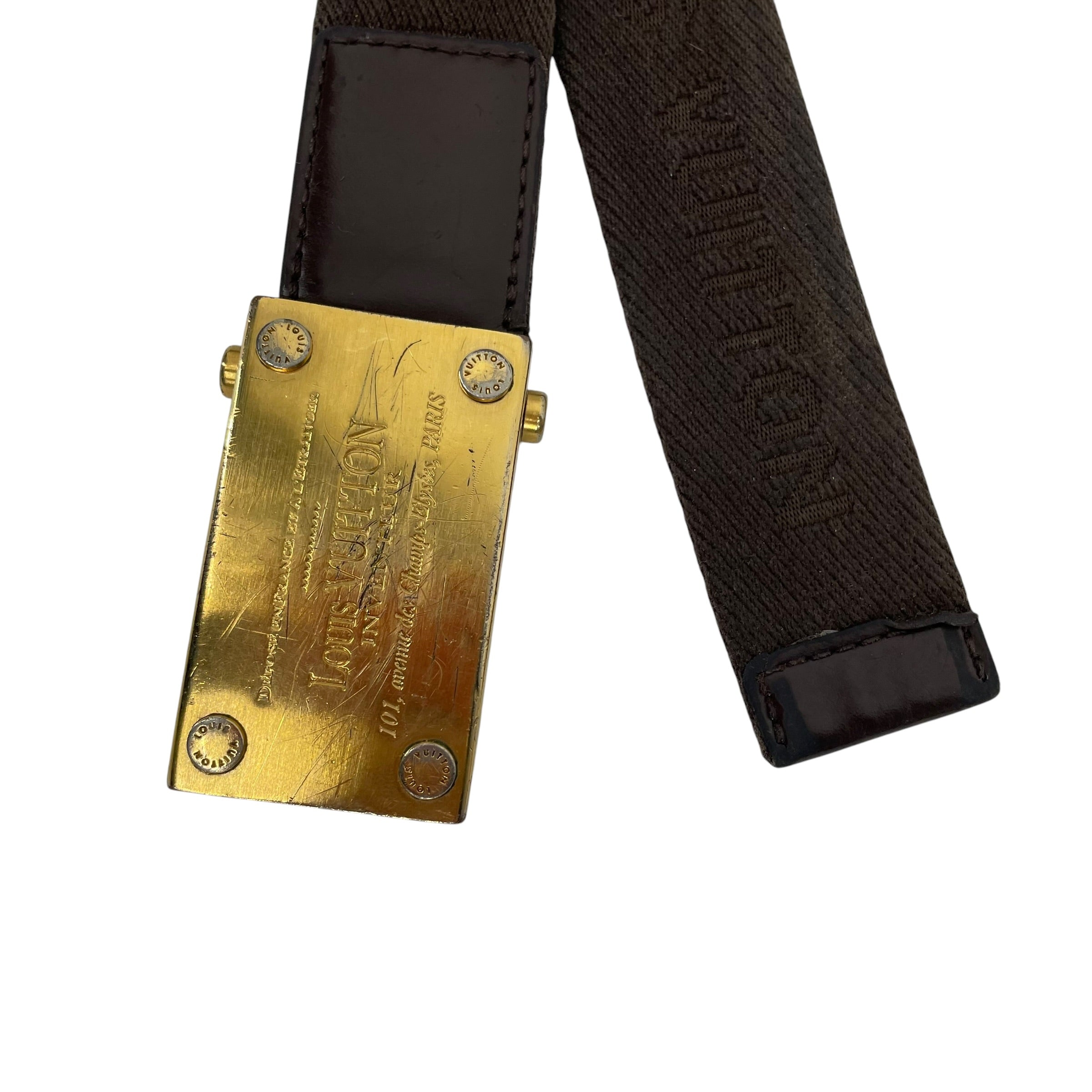 LOUIS VUITTON/Belt/Cotton/BRW/WESTERN BUCKLE COTTON BELT view 2
