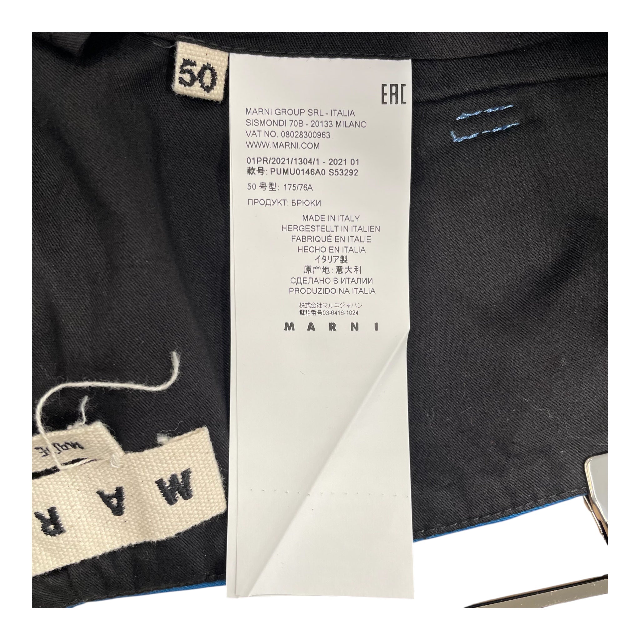 MARNI/Shorts/50/Cotton/BLU/Button Fly/ view 4