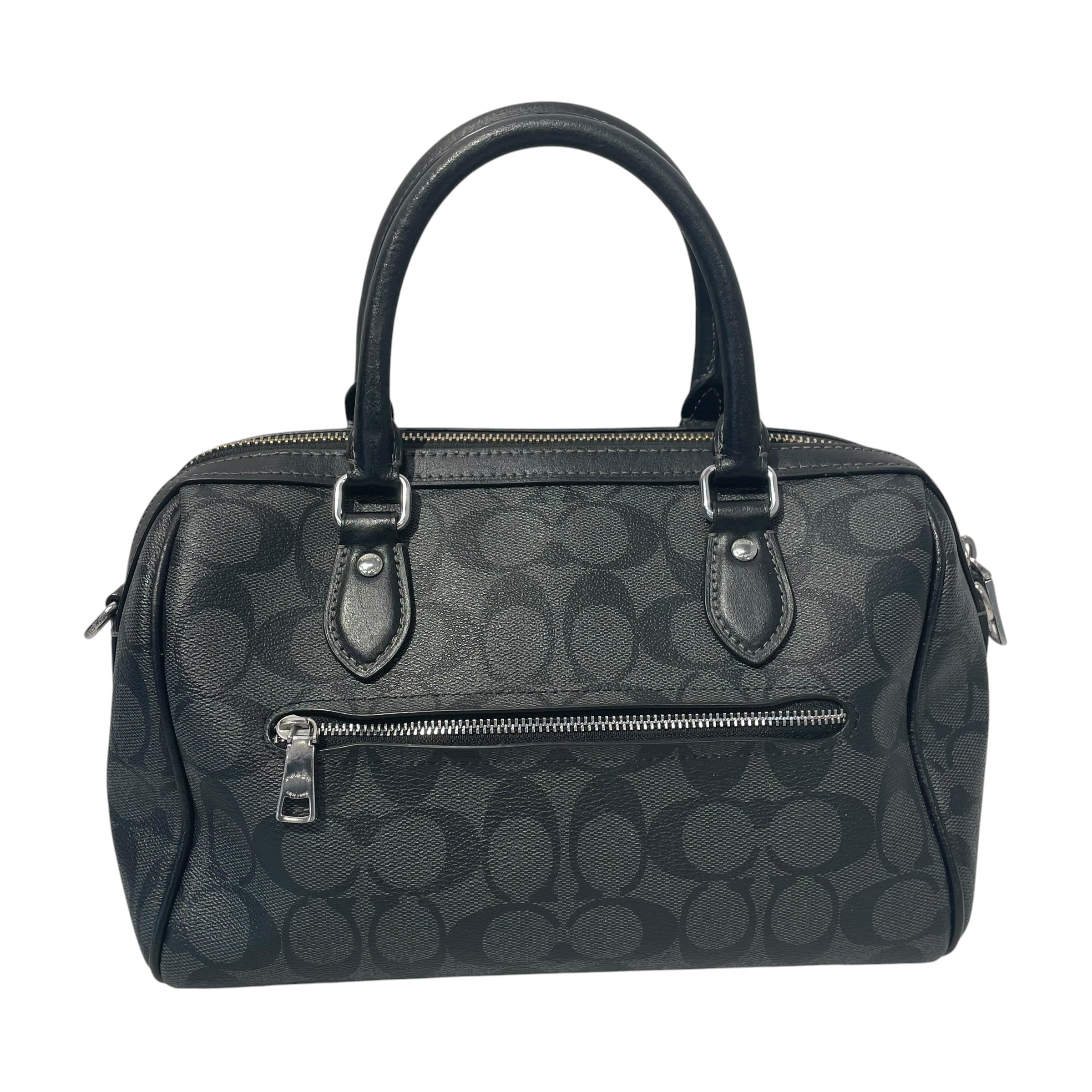 COACH/Hand Bag/Monogram/Leather/BLK/coach rowan satchel view 2